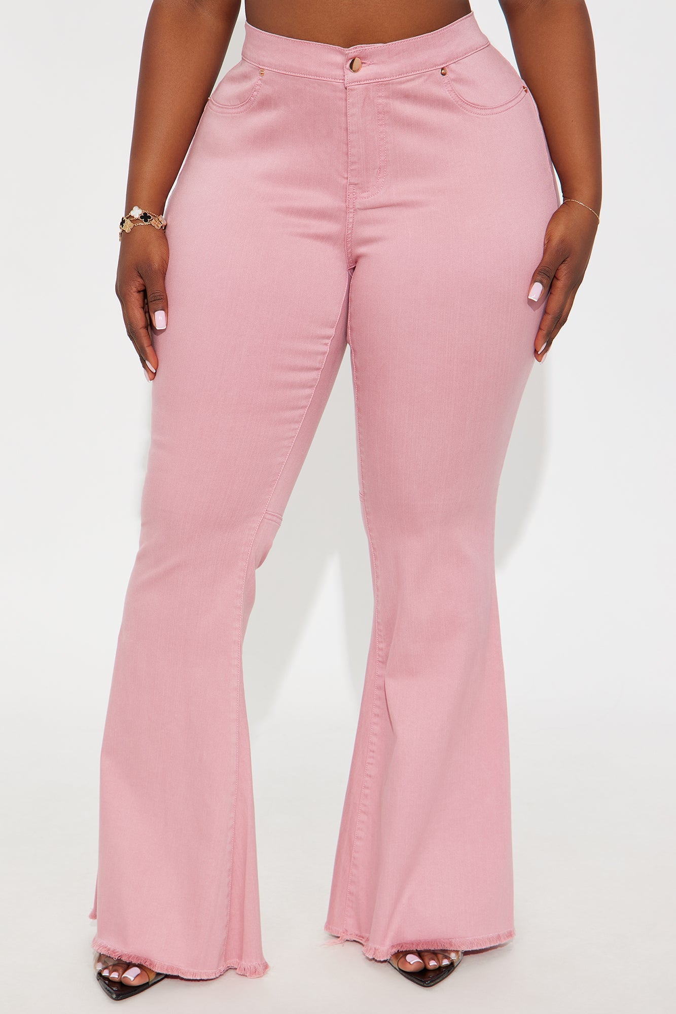 Secret Revealed Low Rise Flare Jeans - Mauve