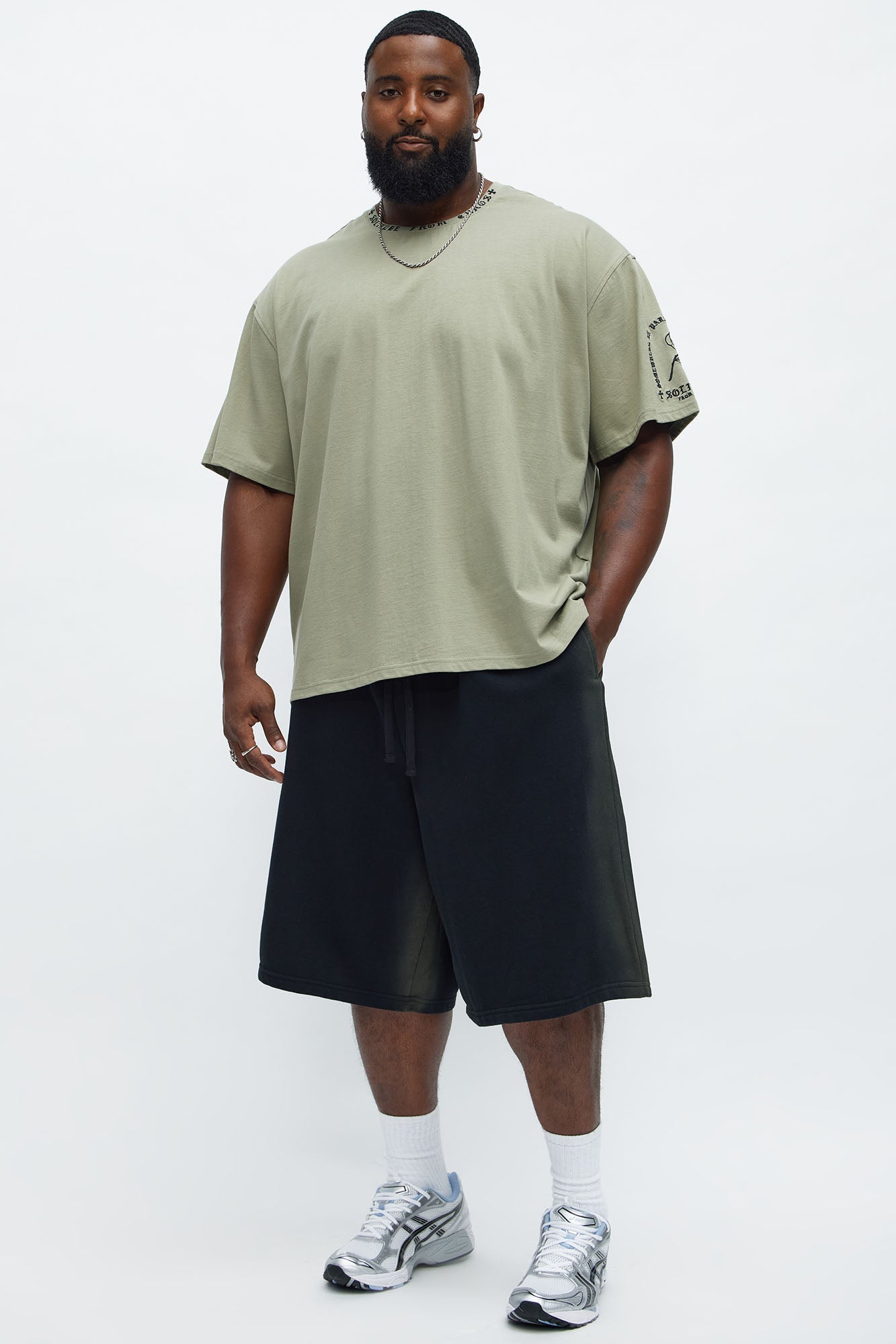 Tyson Baggy Blurred Lines Shorts - Black