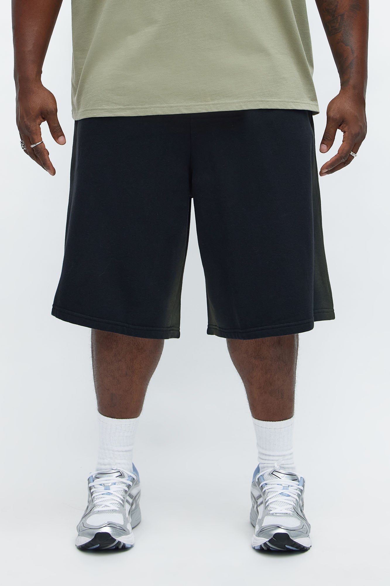 Tyson Baggy Blurred Lines Shorts - Black