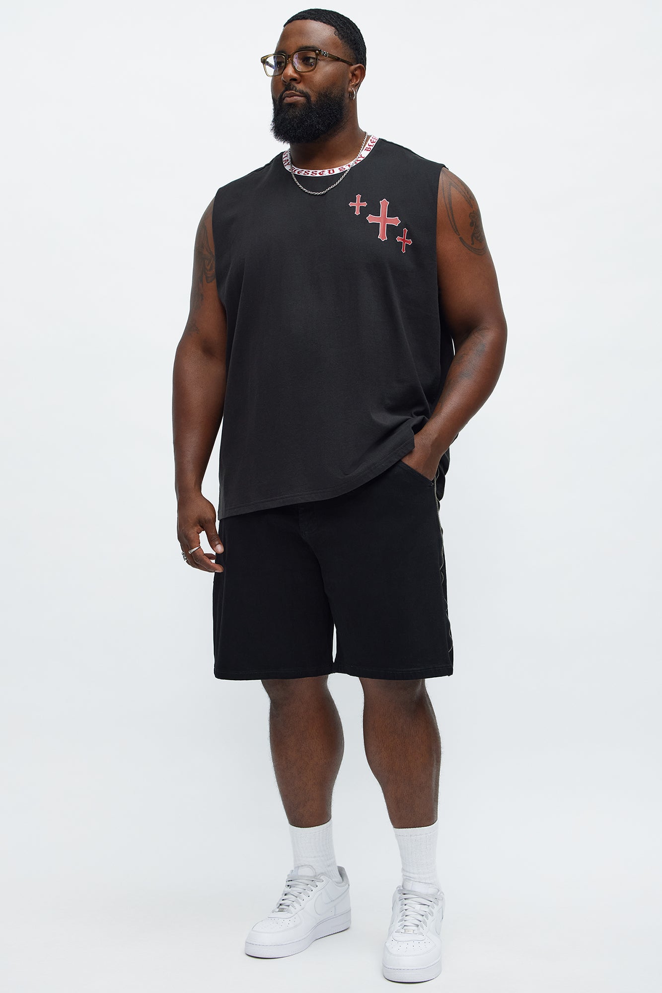 Relaxed Me Down Denim Shorts - Black