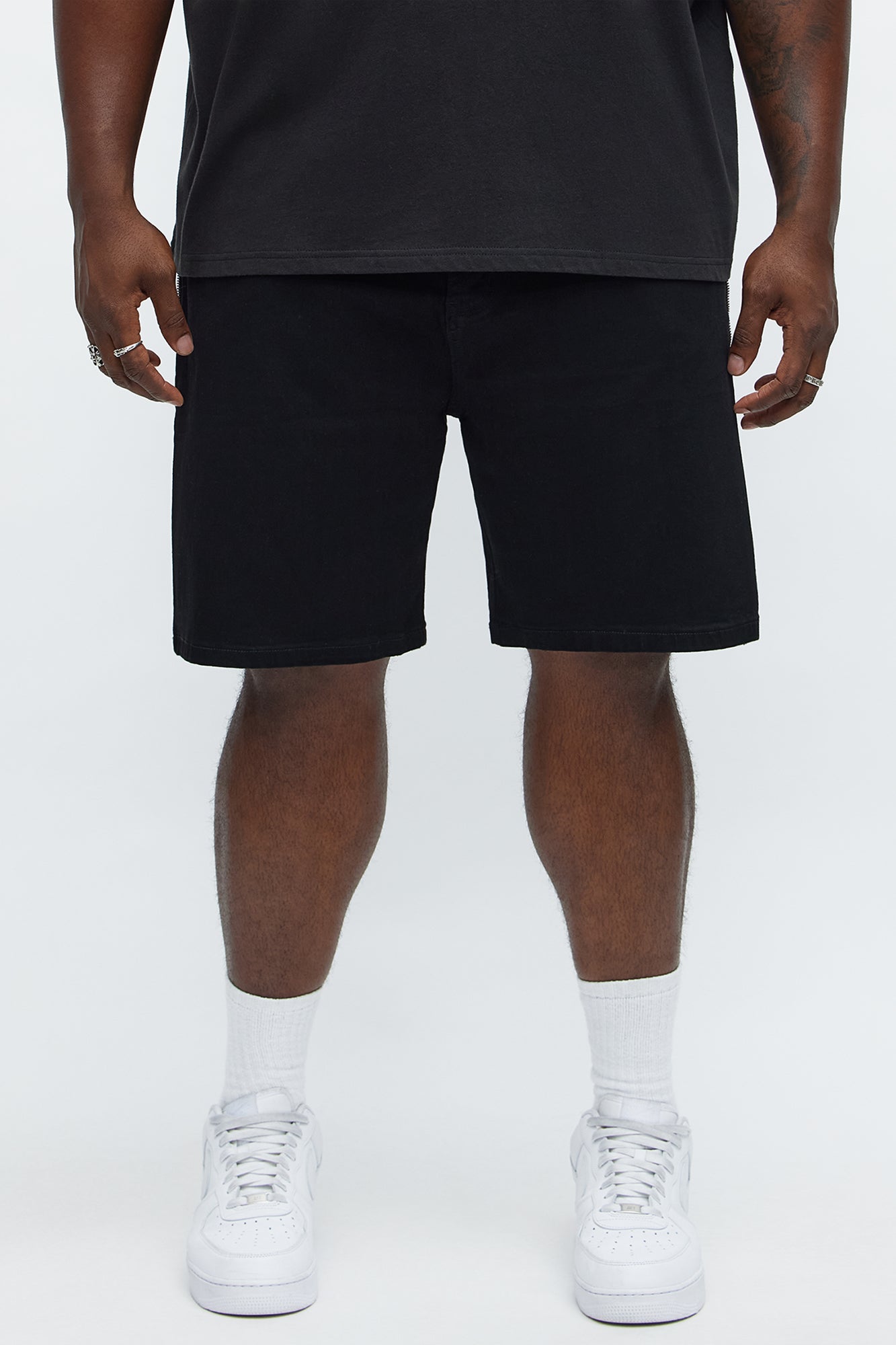 Relaxed Me Down Denim Shorts - Black