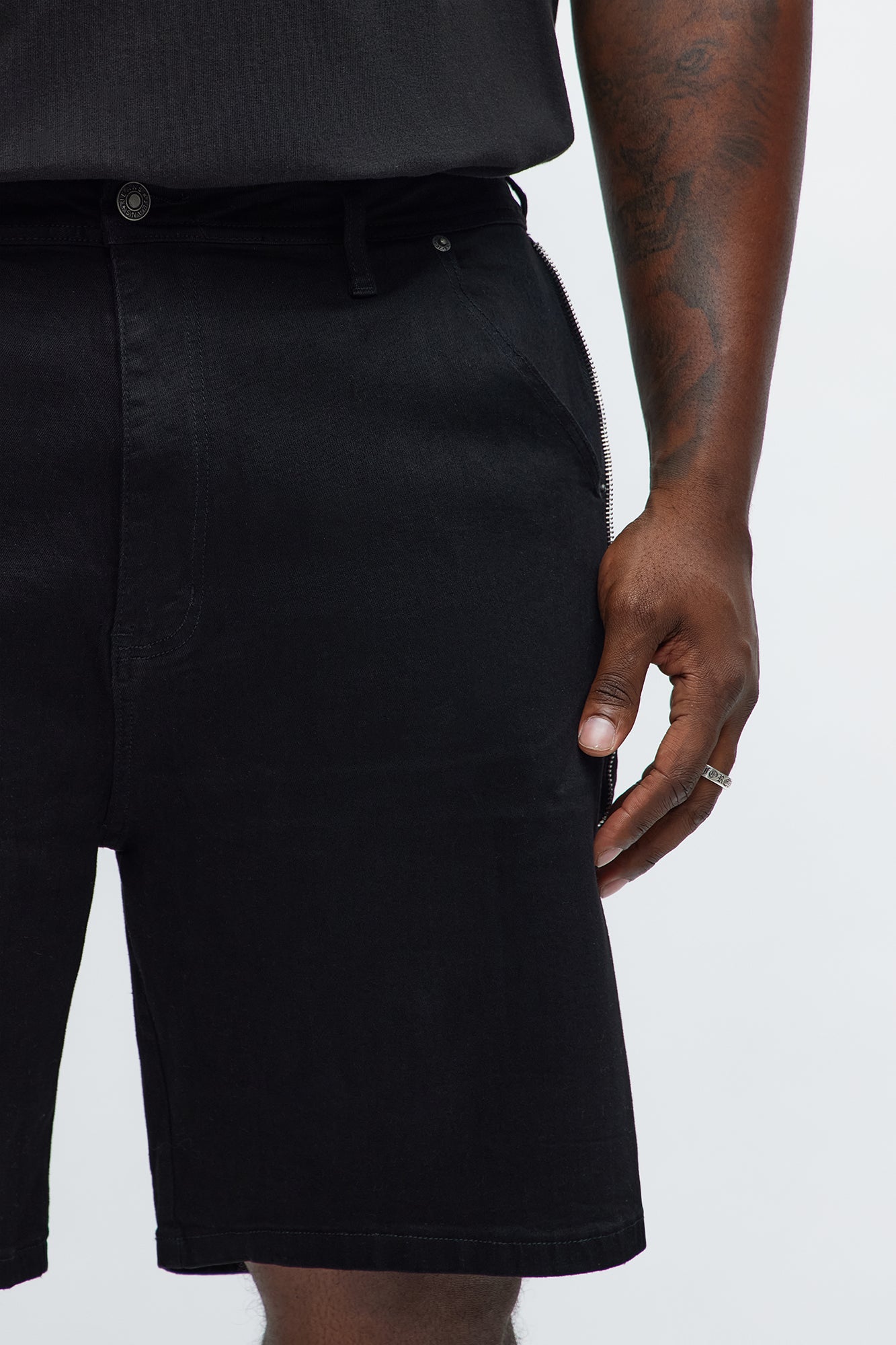 Relaxed Me Down Denim Shorts - Black