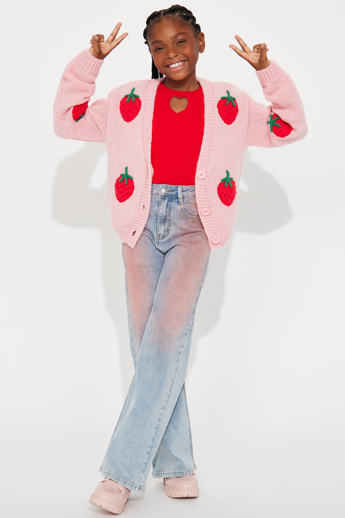 Mini Berry Sweet Strawberry Cardigan - Pink
