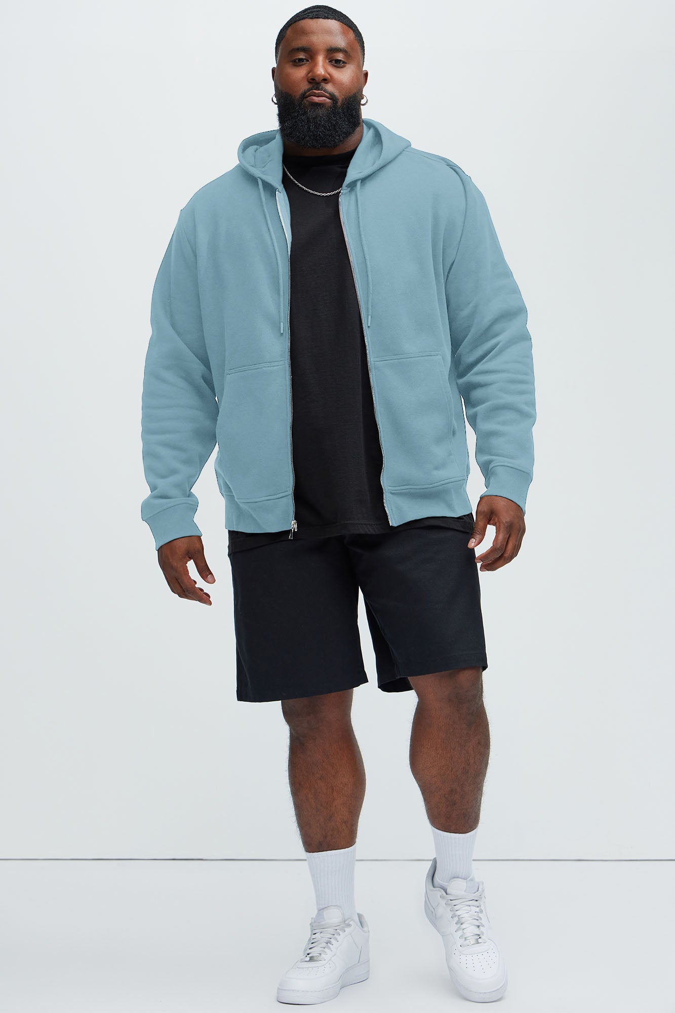 Tyson Zip Up Hoodie - Light Blue