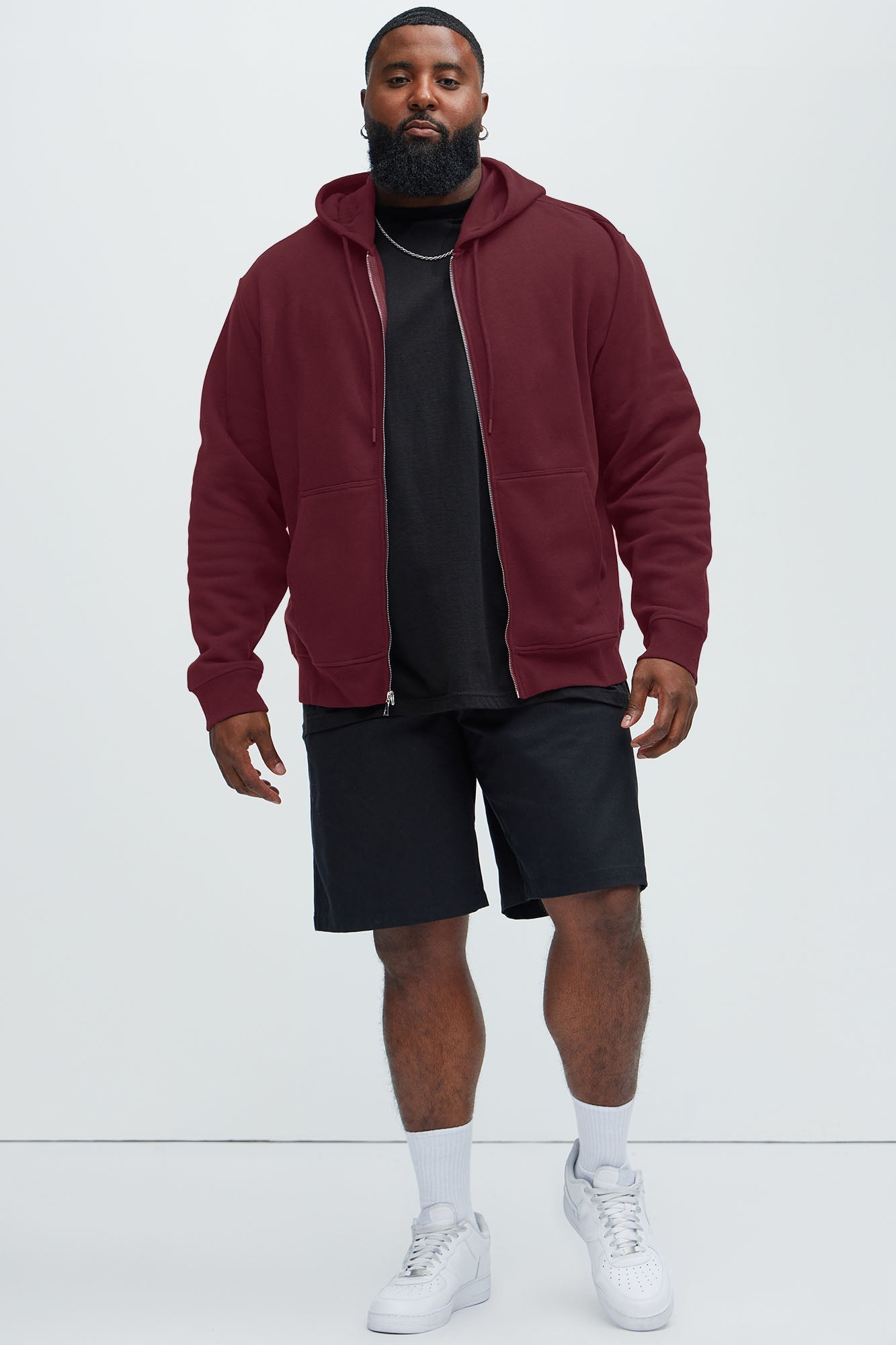 Tyson Zip Up Hoodie - Burgundy