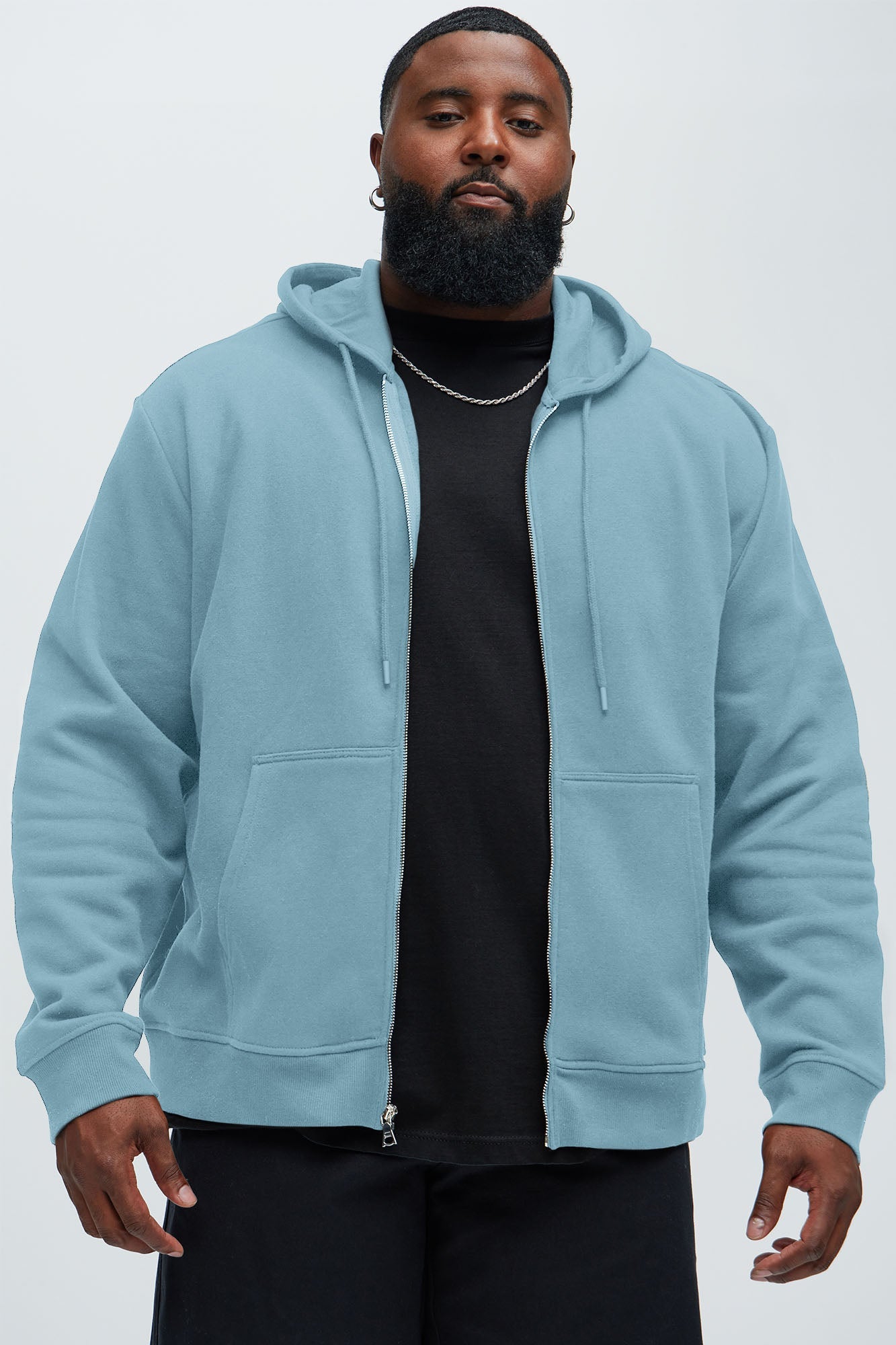 Tyson Zip Up Hoodie - Light Blue