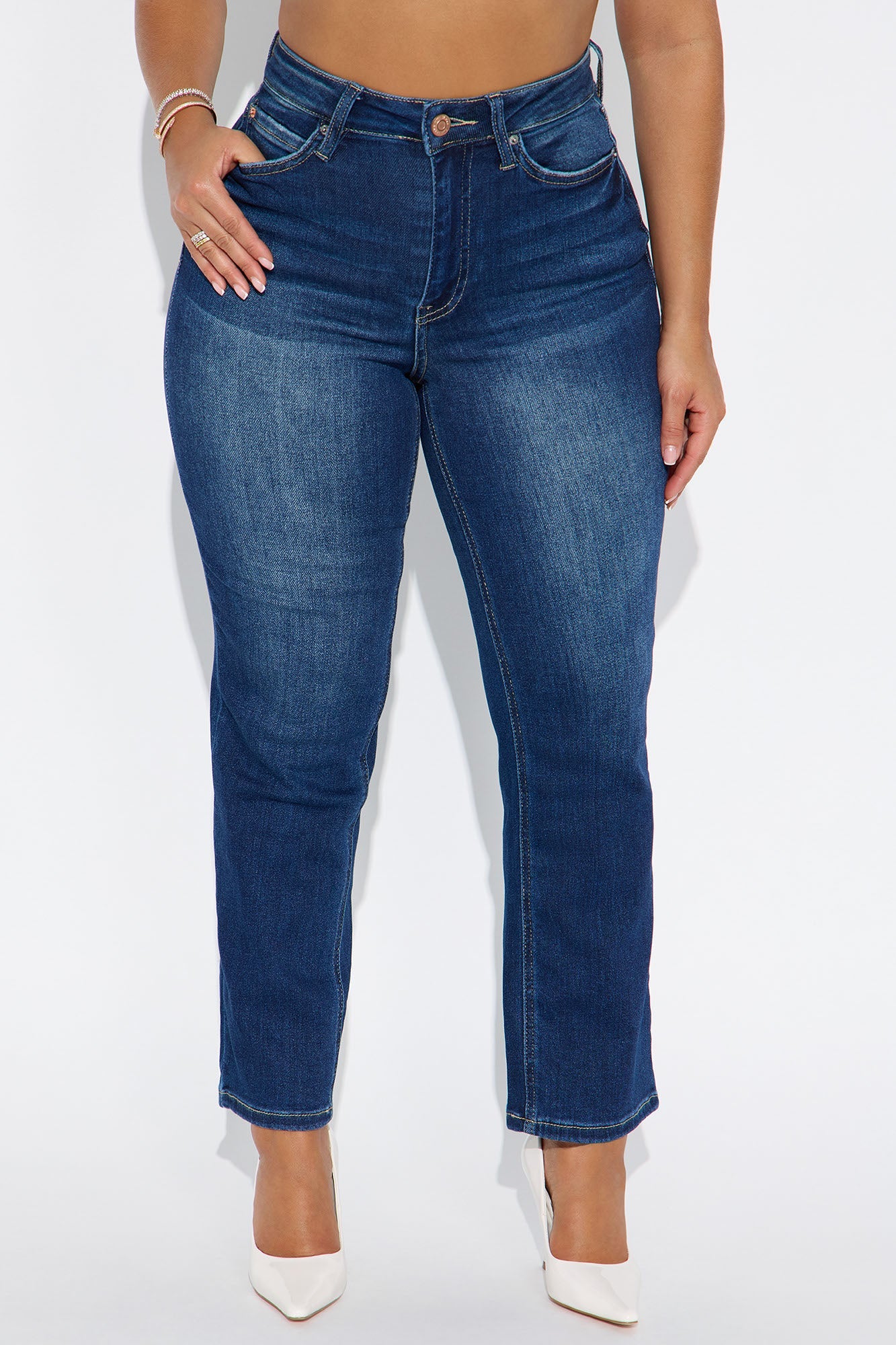 Manhattan Straight Leg Capri Jeans - Dark Denim