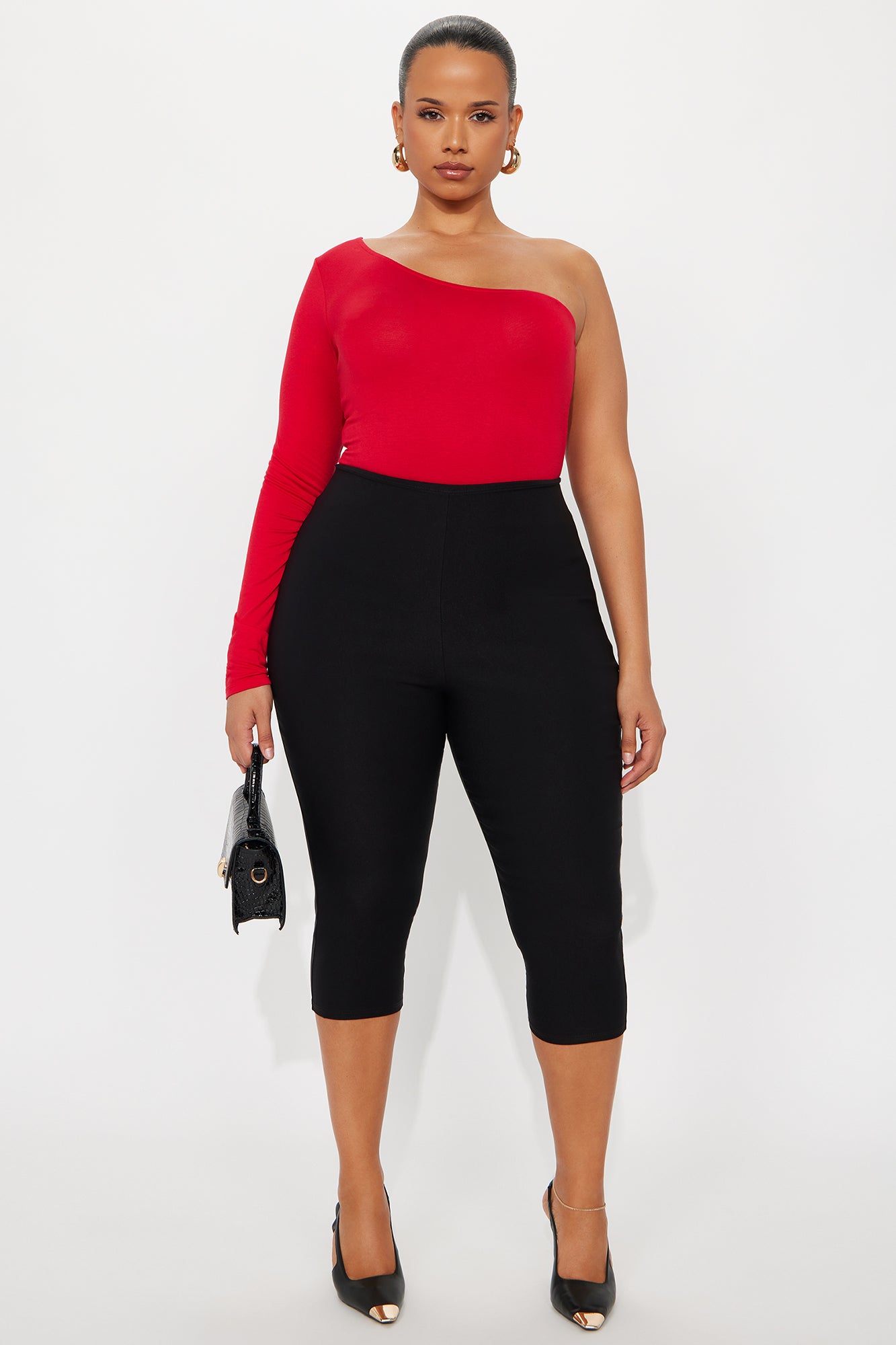 Zoey One Shoulder Bodysuit - Red