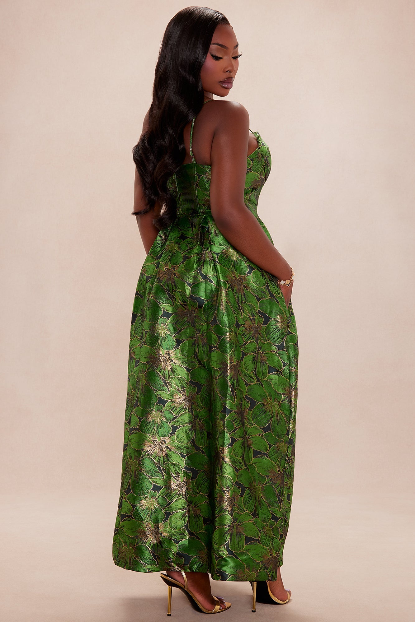 Jessica Jacquard Midi Dress - Green