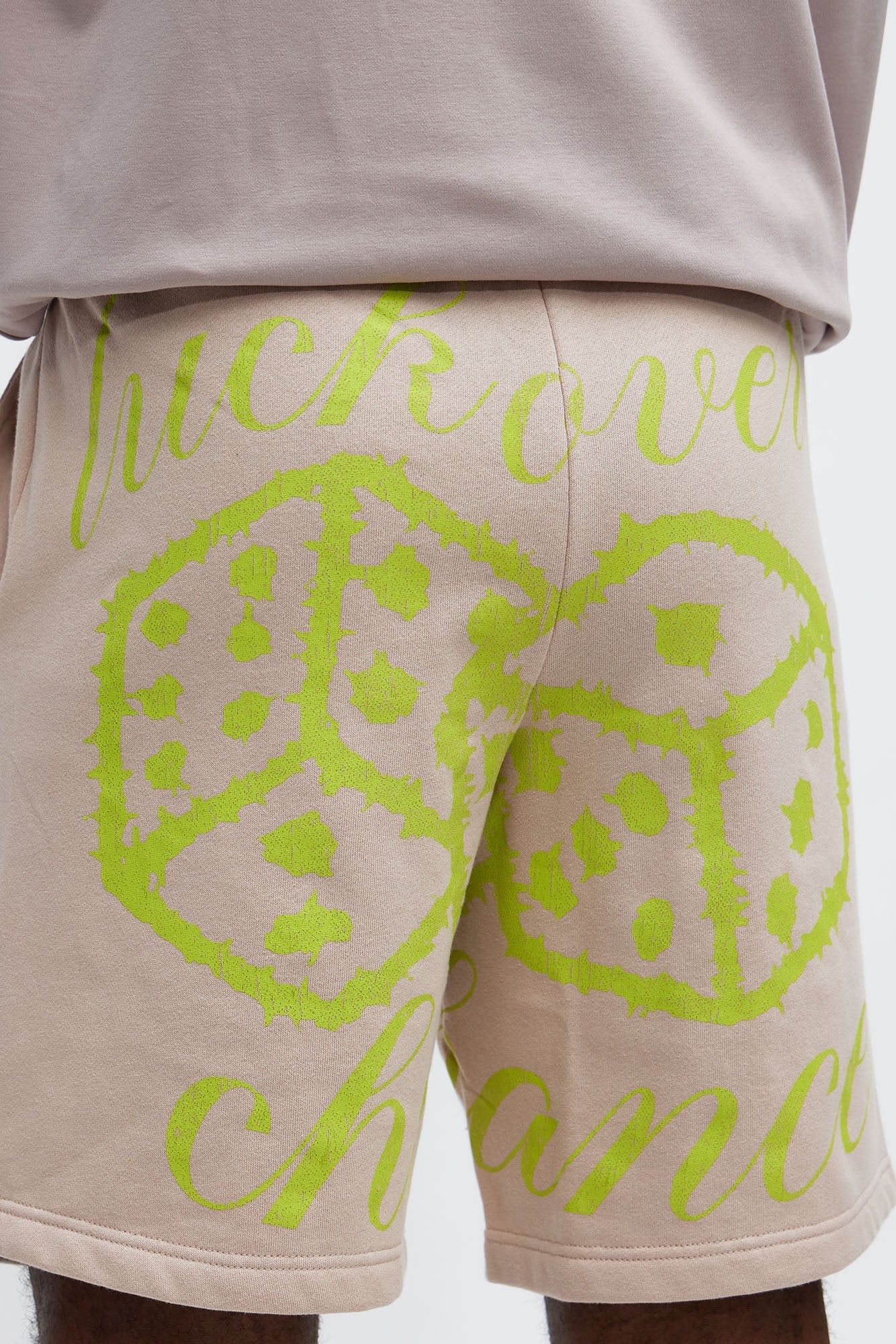 Luck Over Chance Baggy Sweatshort - Mauve