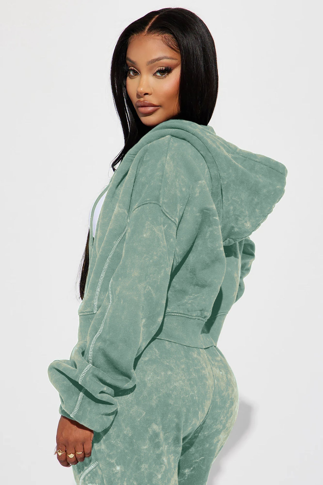 Norah Washed Lounge Hoodie - Sage