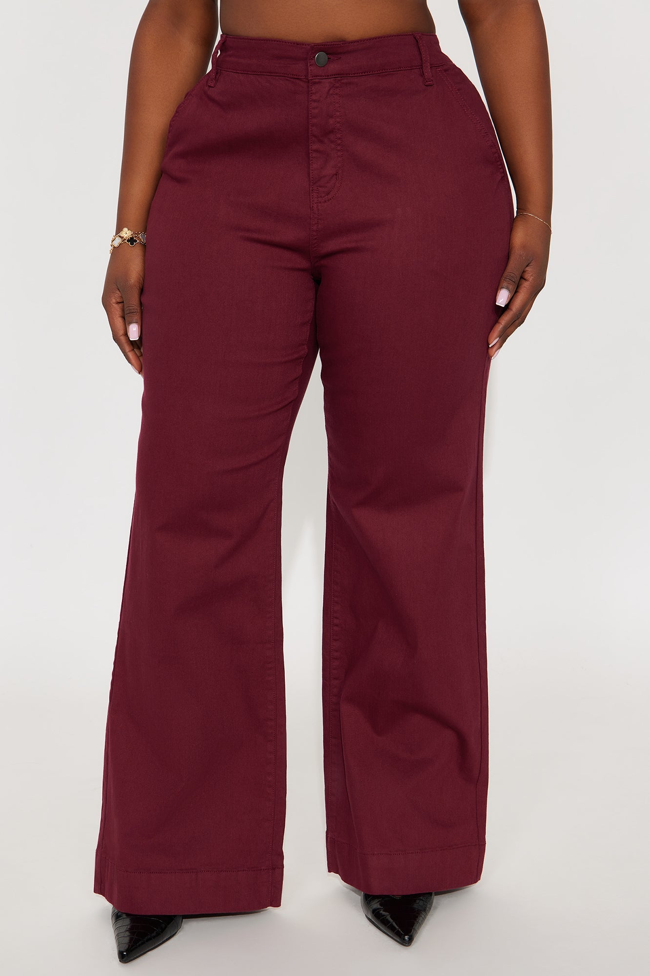 Margot Classic Color Trouser Jean - Burgundy