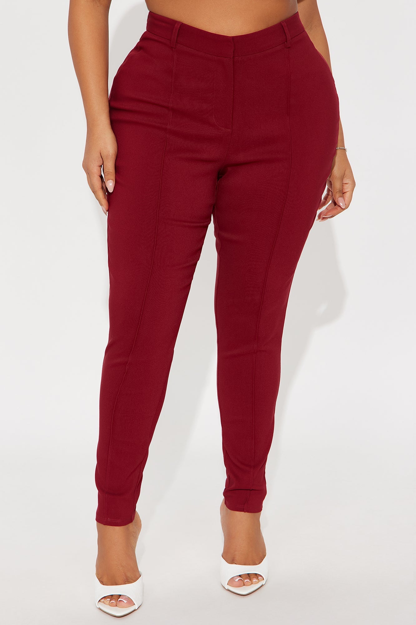 Raise The Bar Skinny Trouser - Burgundy