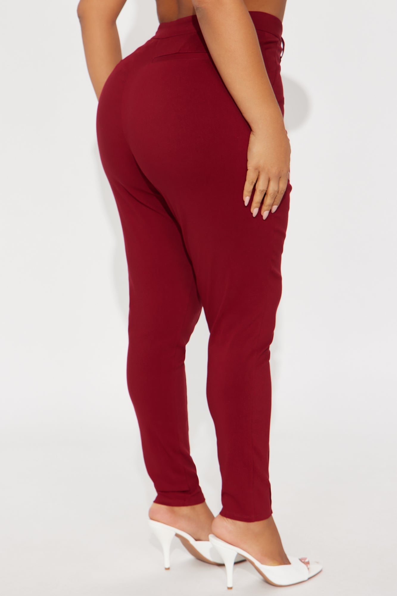 Raise The Bar Skinny Trouser - Burgundy