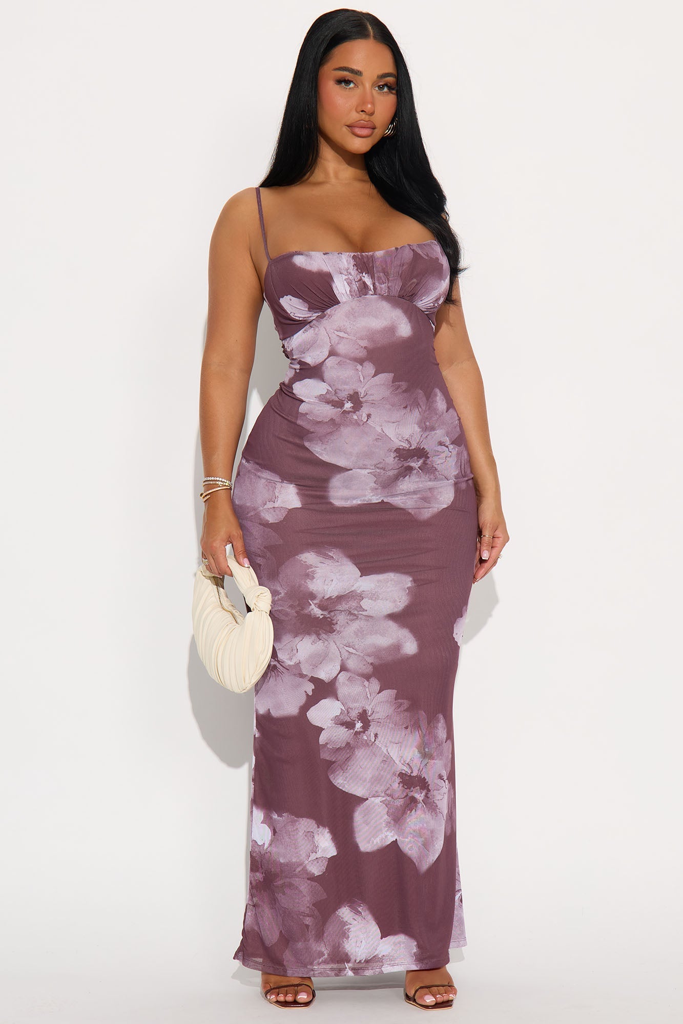 Unstoppable Love Floral Mesh Maxi Dress - Purple/combo
