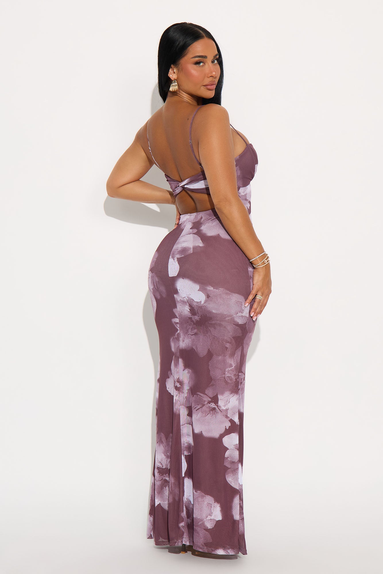 Unstoppable Love Floral Mesh Maxi Dress - Purple/combo