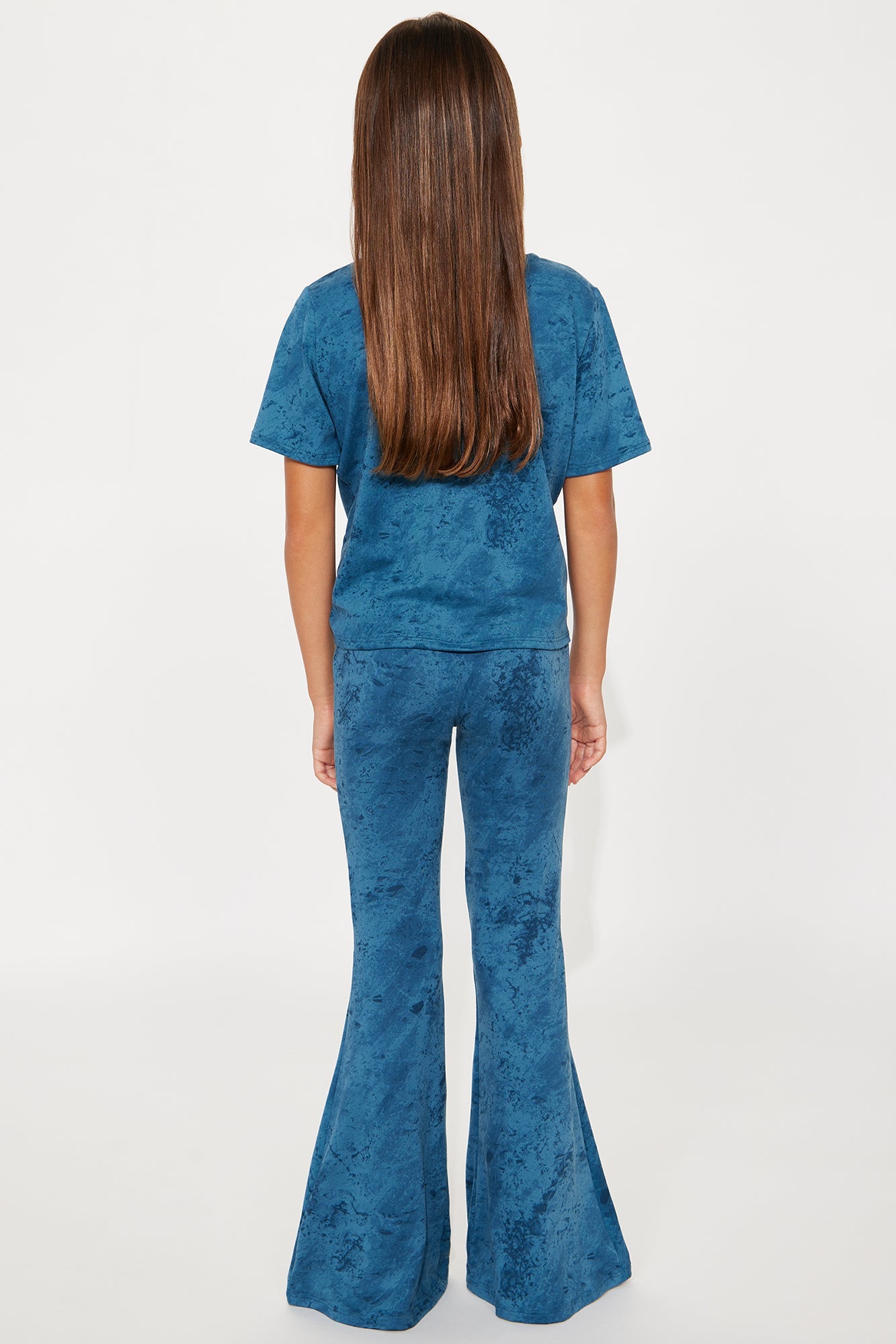 Mini Chelsea 3 Piece Flare Legging Set - Indigo