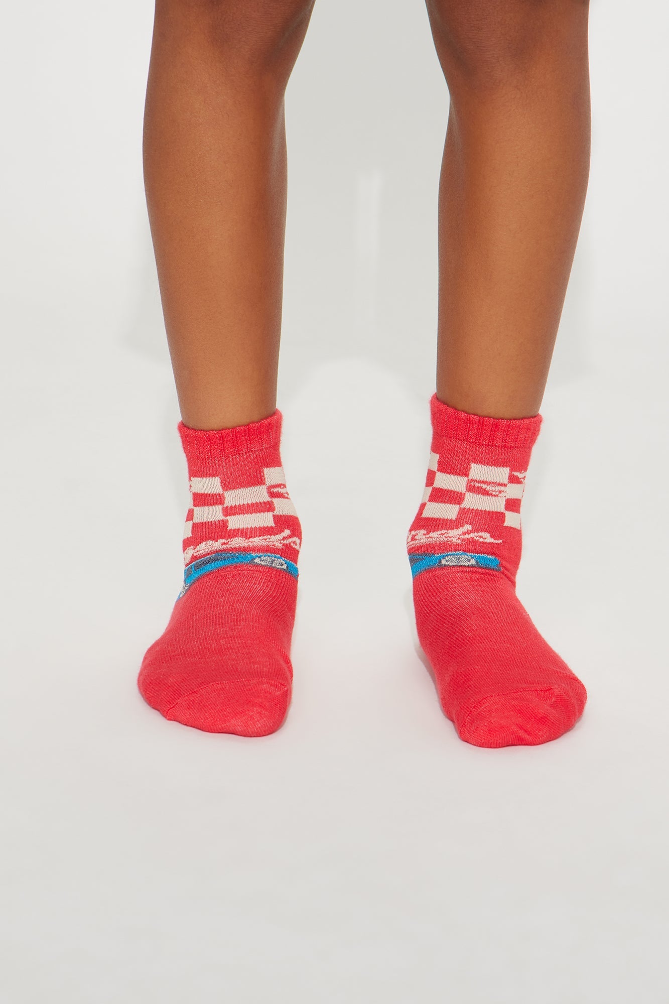 Mini Hot Wheels Speed Up 5 Pack Crew Socks - Red/combo
