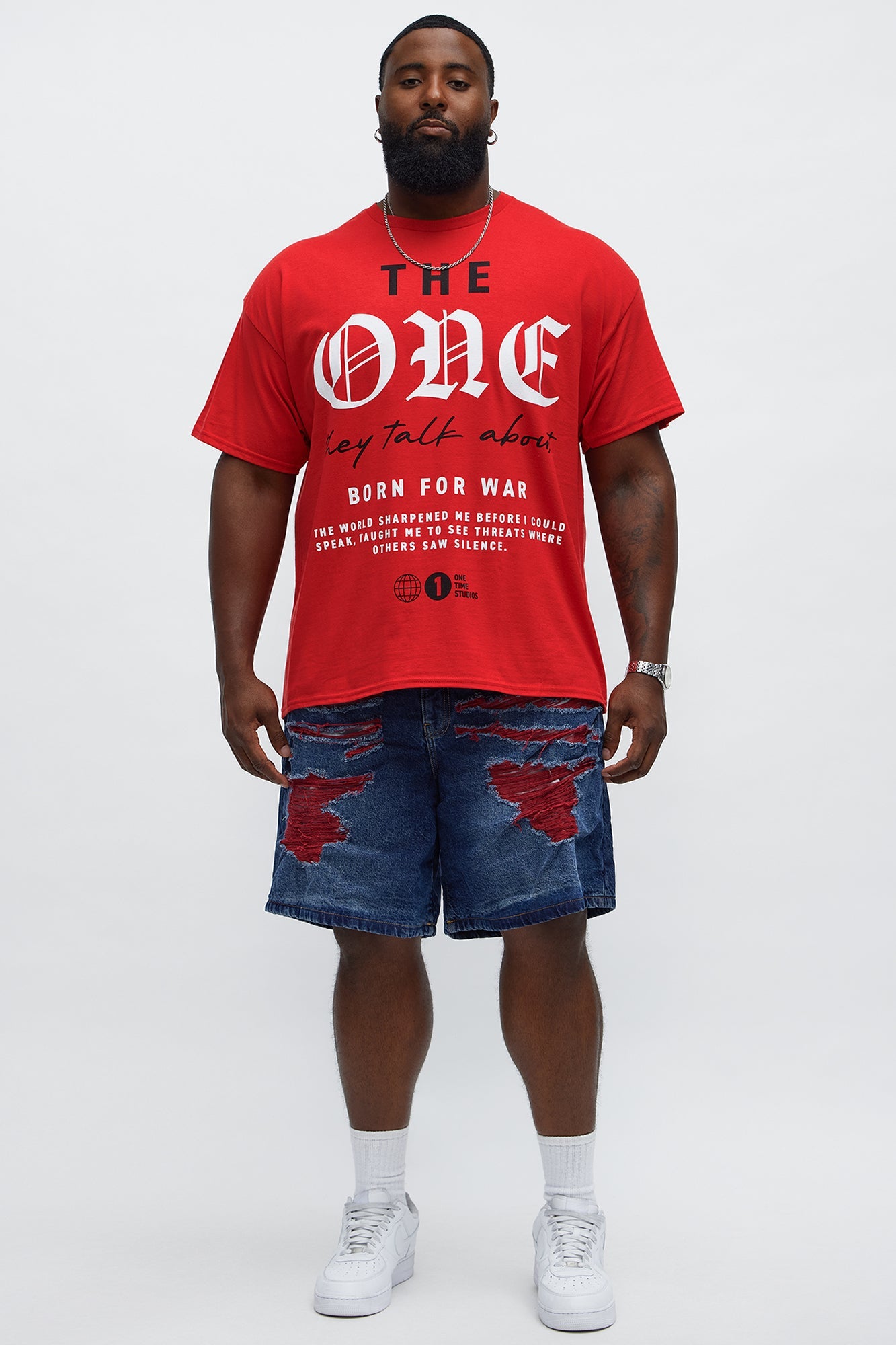 Relaxed We In These Streets Destroyed Denim Shorts - Dark Wash