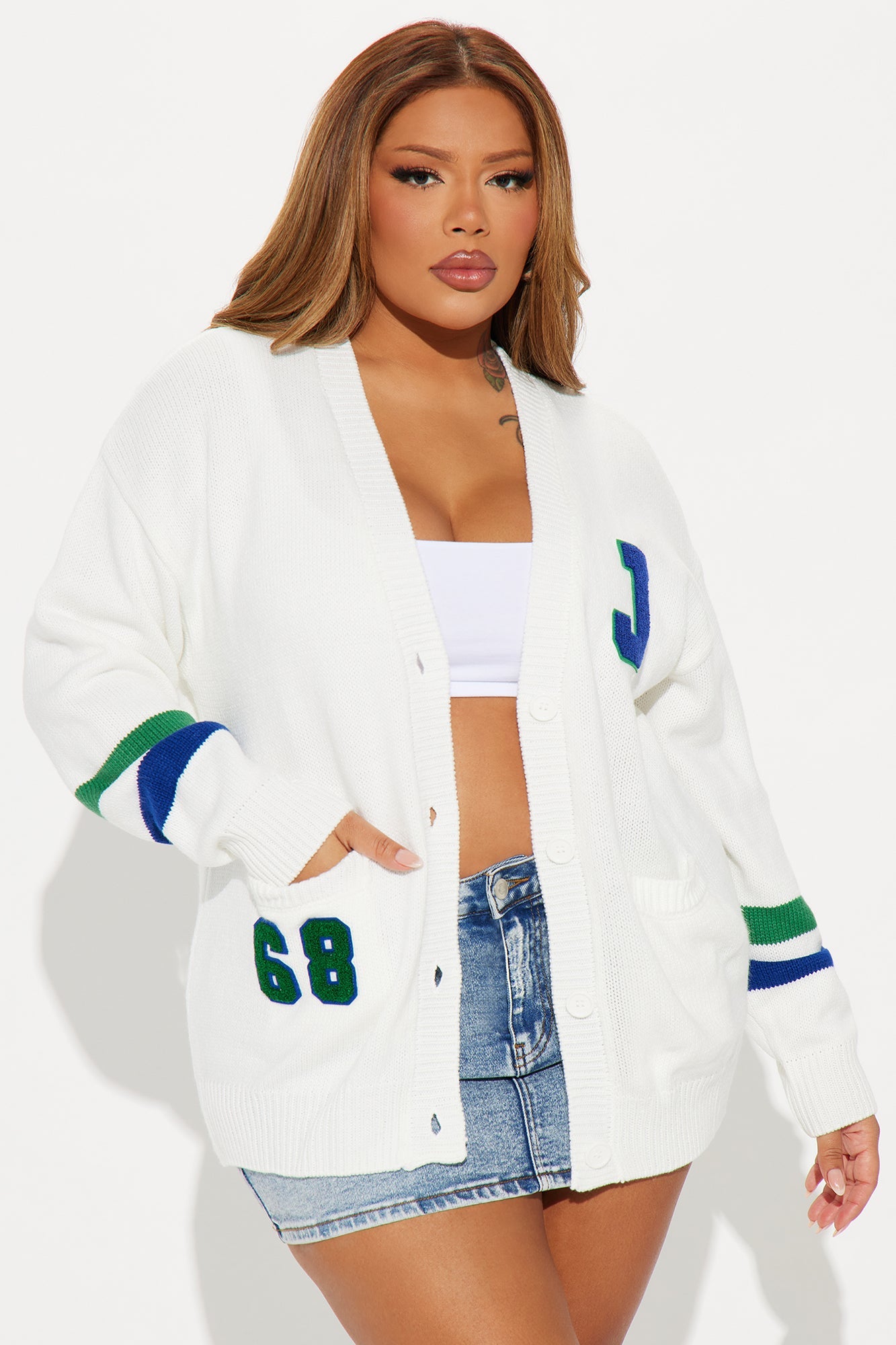 Book Smart Cardigan - Ivory/combo