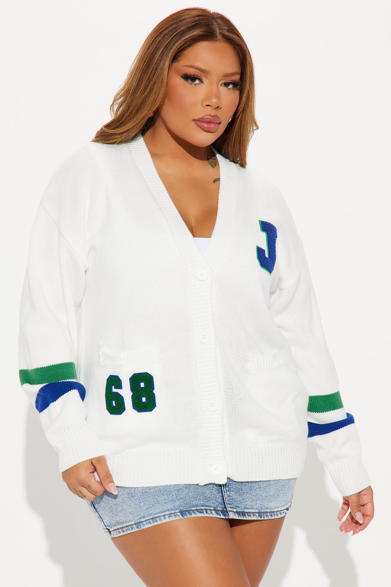 Book Smart Cardigan - Ivory/combo