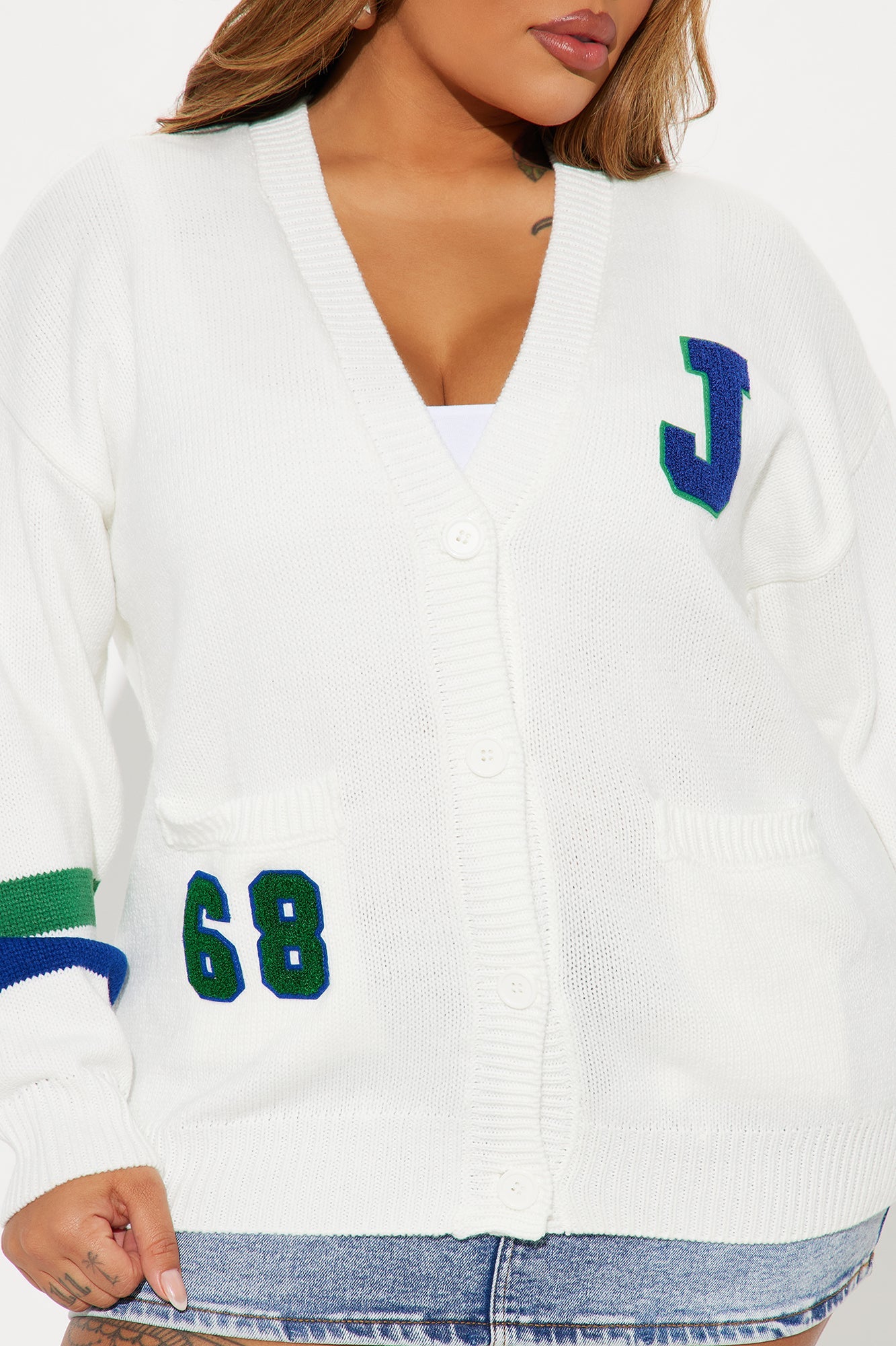 Book Smart Cardigan - Ivory/combo