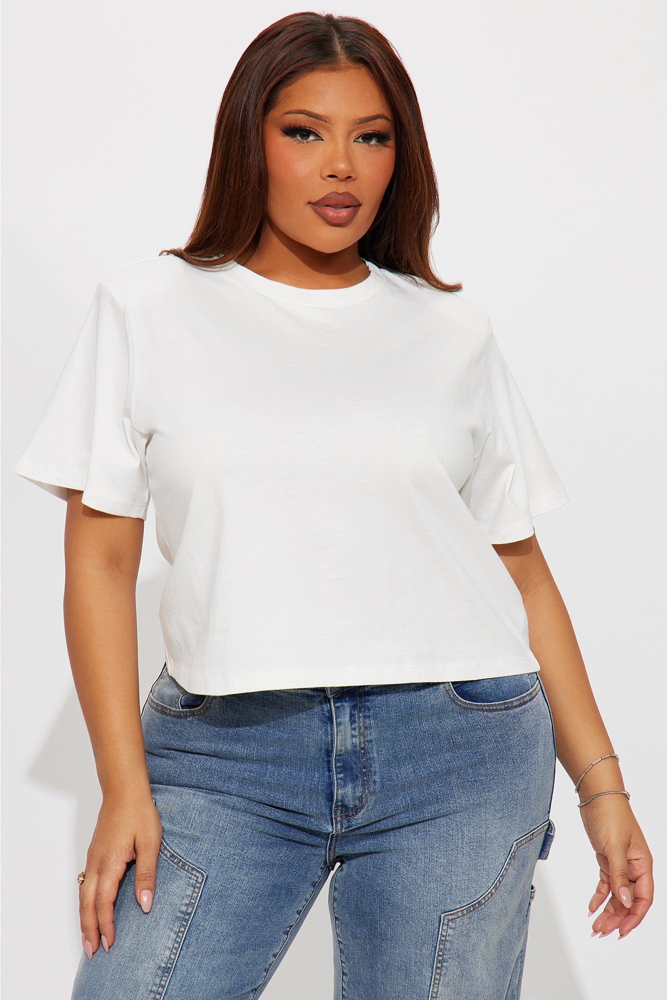 Sunny Shoulder Pad Tee - White