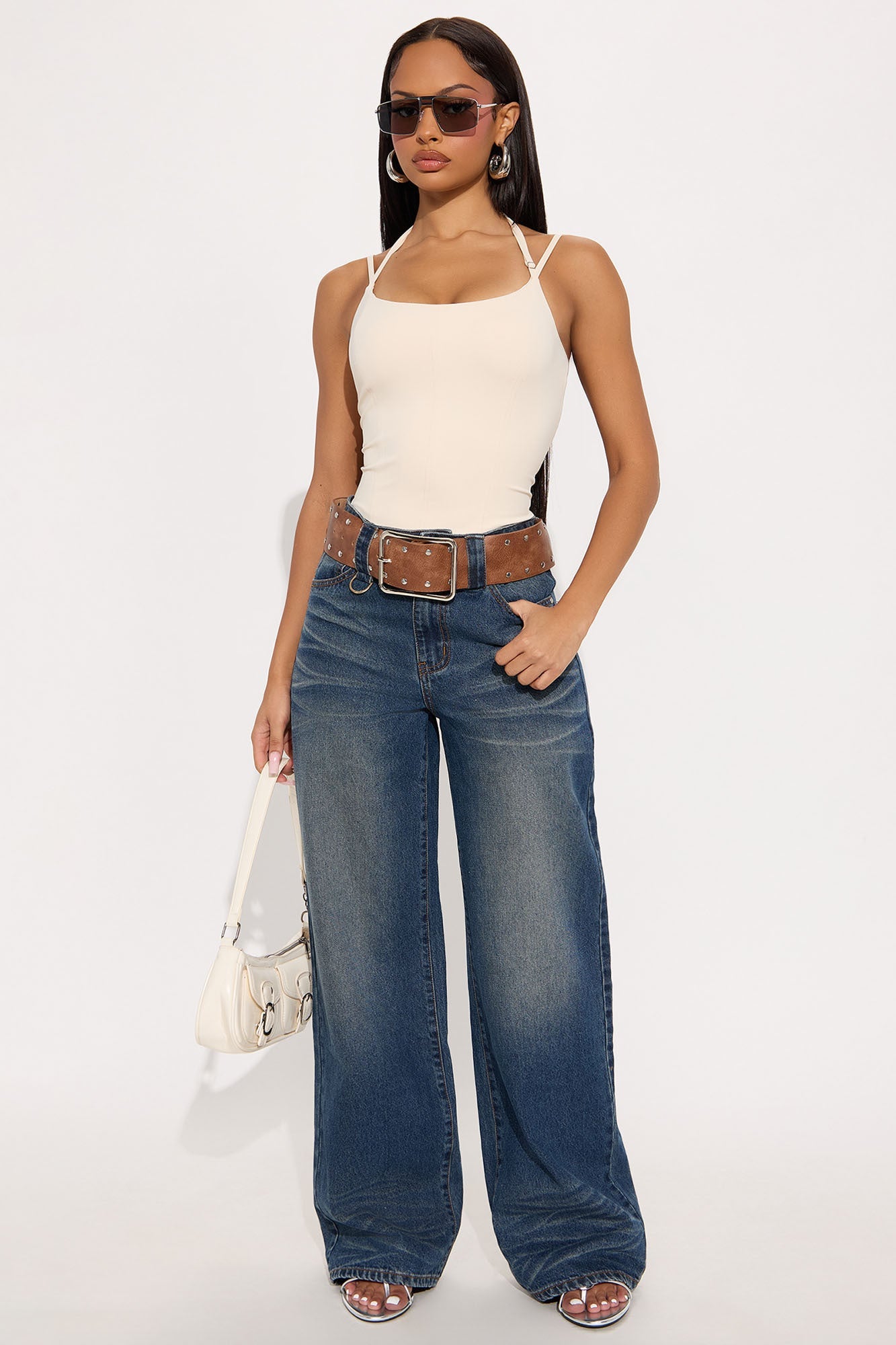 Big Talk Wide Leg Jeans - Dark Wash