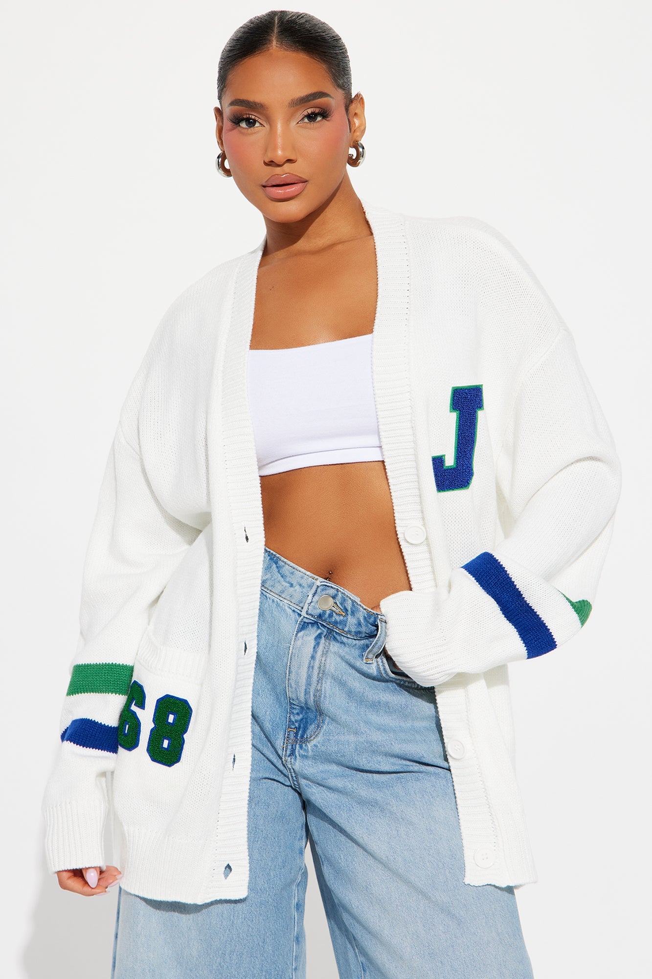 Book Smart Cardigan - Ivory/combo