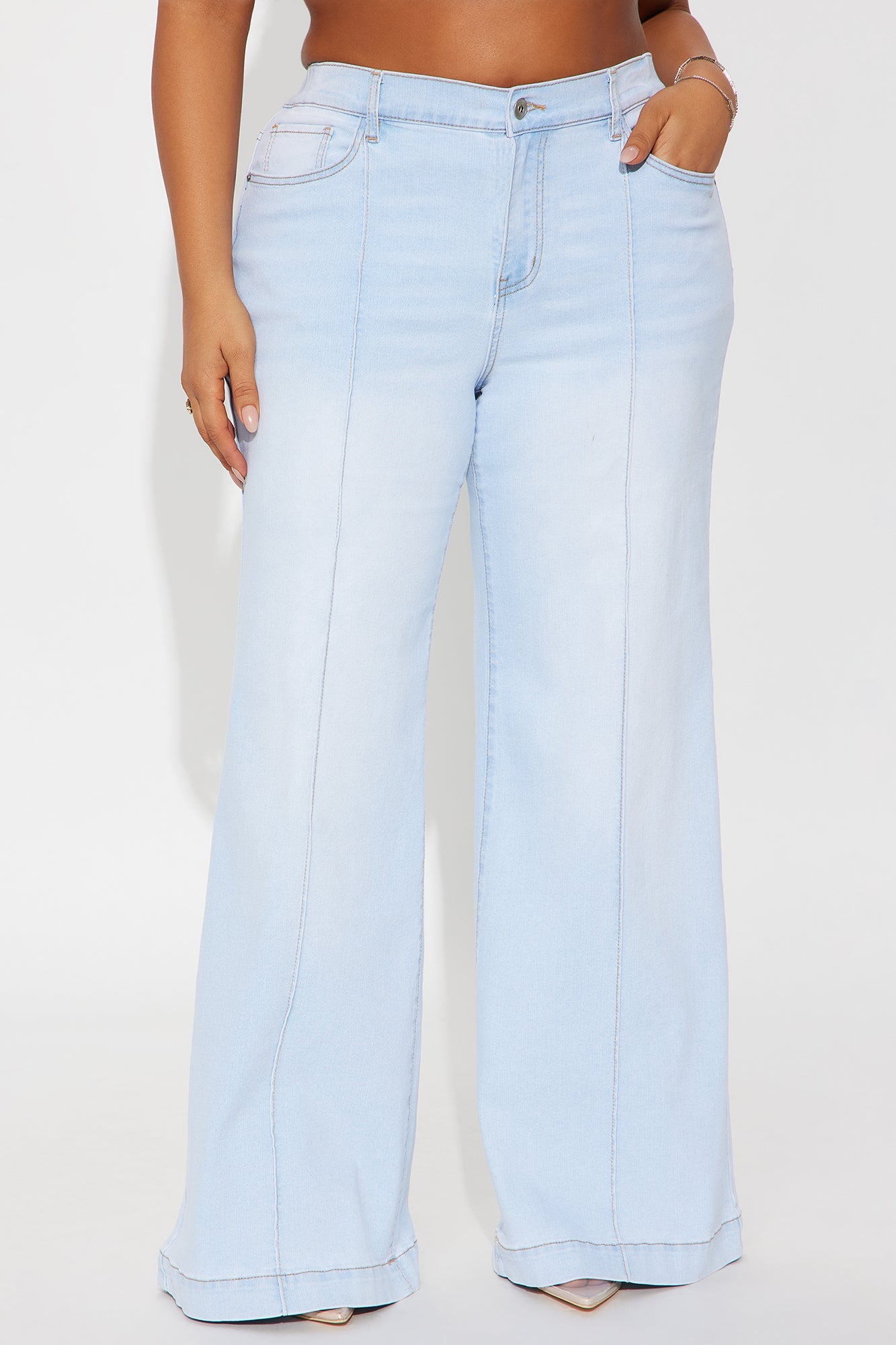 Ultra Love Soft Wide Leg Denim Jeans - Light Wash