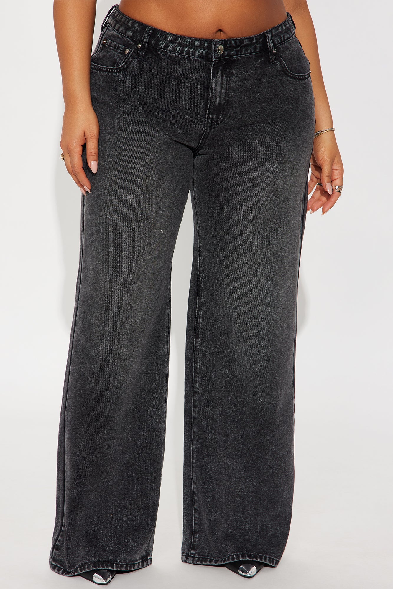 Westside Low Rise Wide Leg Jean - Black Wash