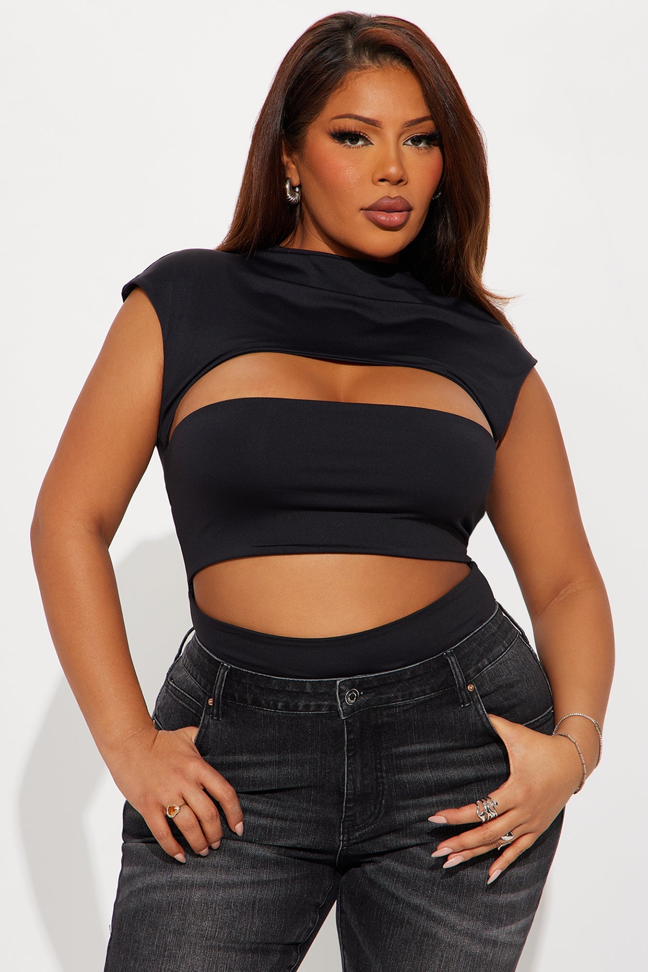 Flyn Double Lined Short Sleeve Top - Black