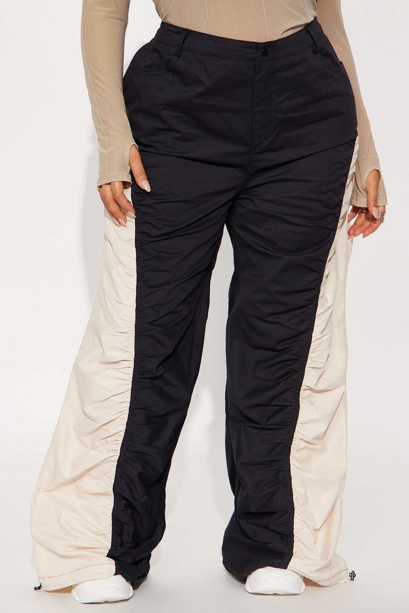 Sarah Wide Leg Colorblock Pants 33 - Black/combo