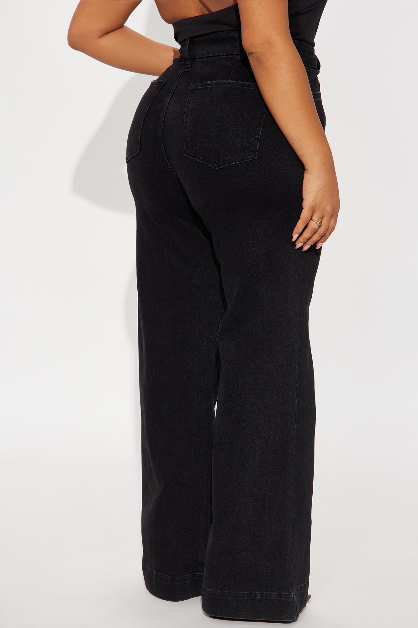 Western Showdown Trouser Flare Jeans - Black Wash