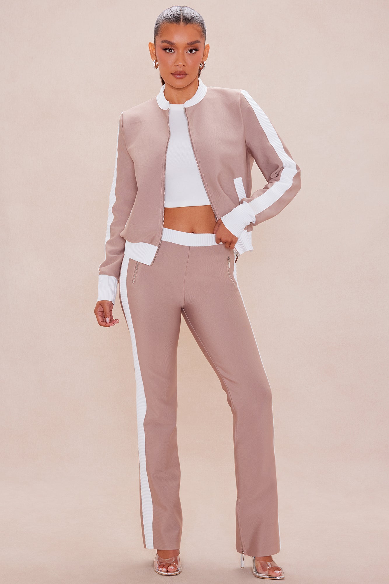 Blair Bandage Pant - Taupe/combo