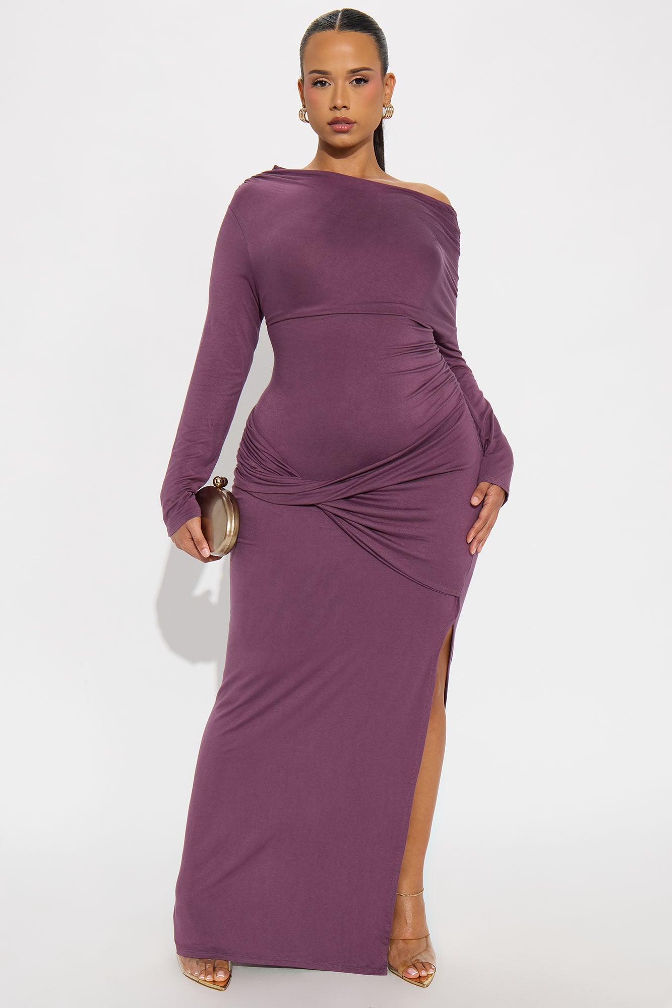 Bradbury Asymmetrical Maxi Dress - Purple