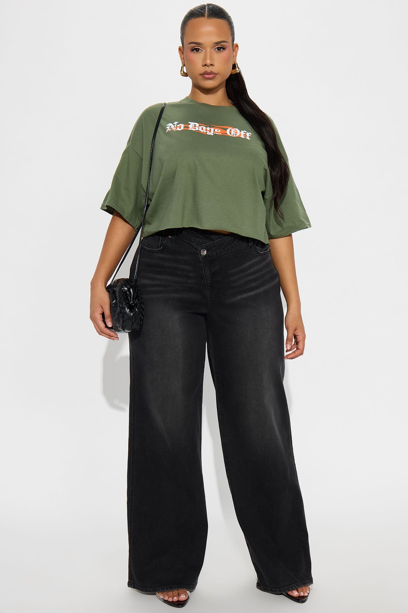 Eastside Low Rise Crossover Wide Leg Jean - Black Wash