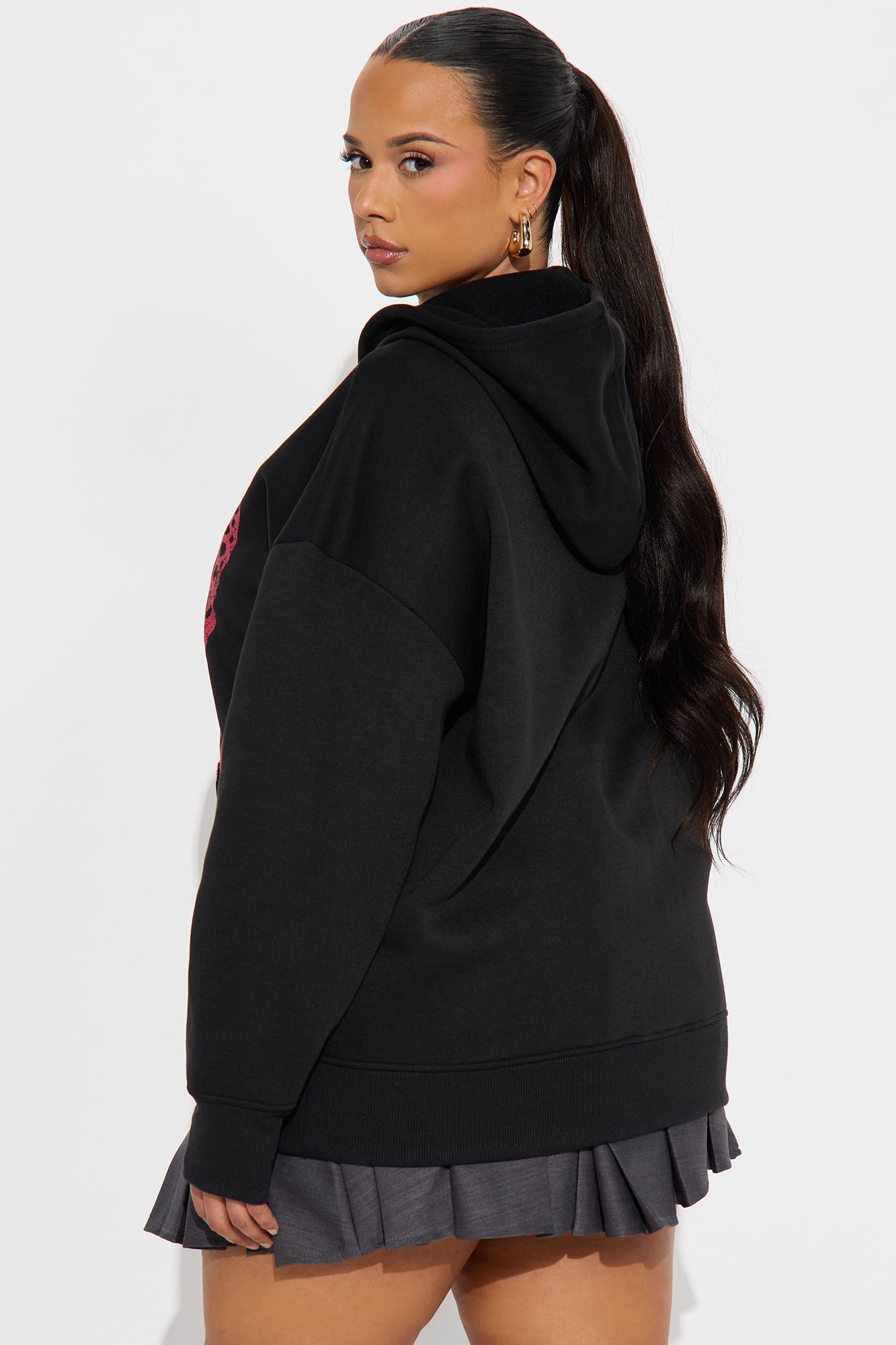 Bianca Ombre Butterfly Full Zip Hoodie - Black
