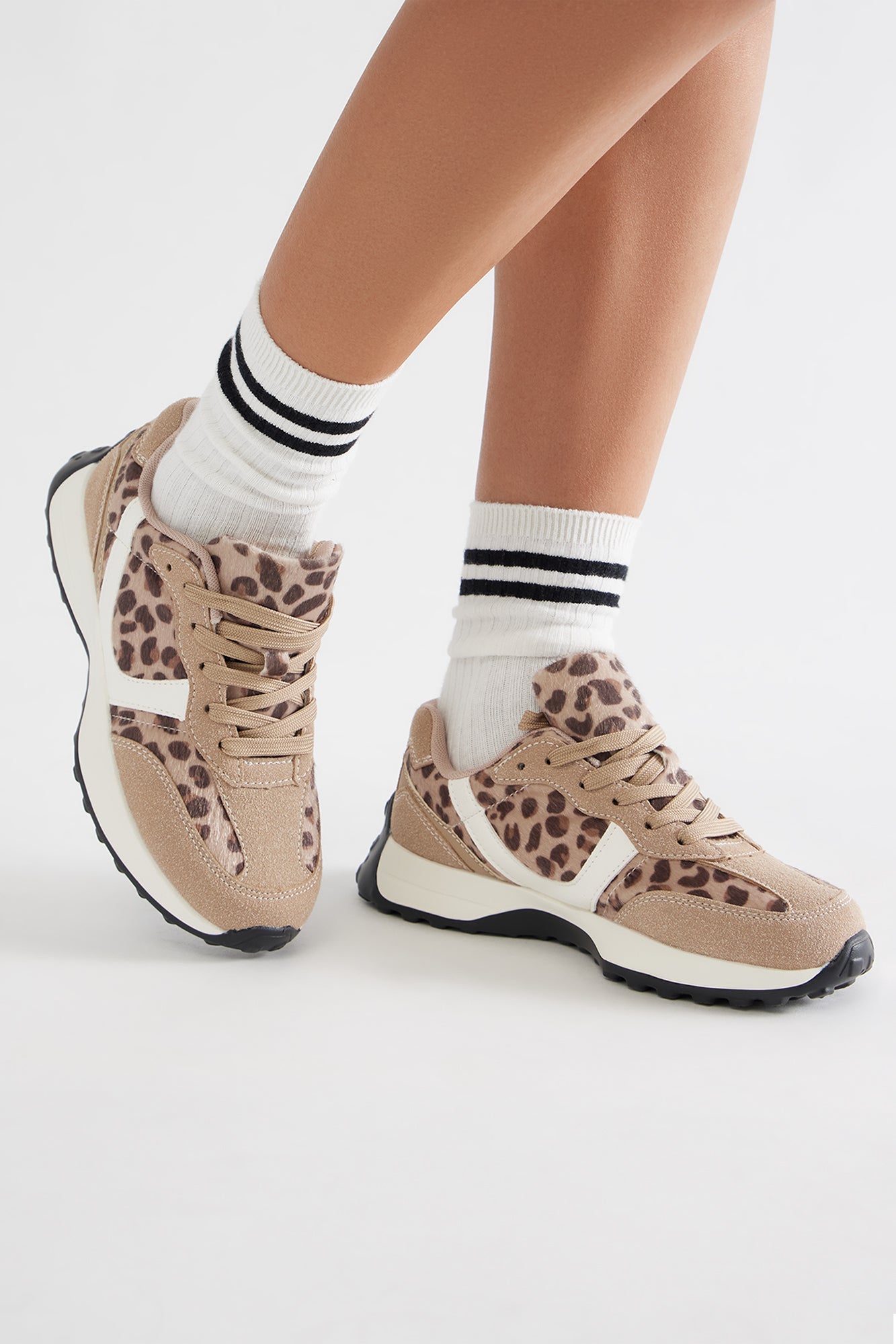 Bey Lace Up Sneakers - Leopard