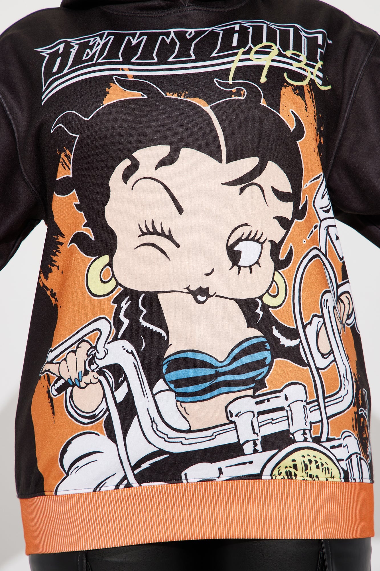 Live Like Betty Graphic Hoodie - Black/Orange