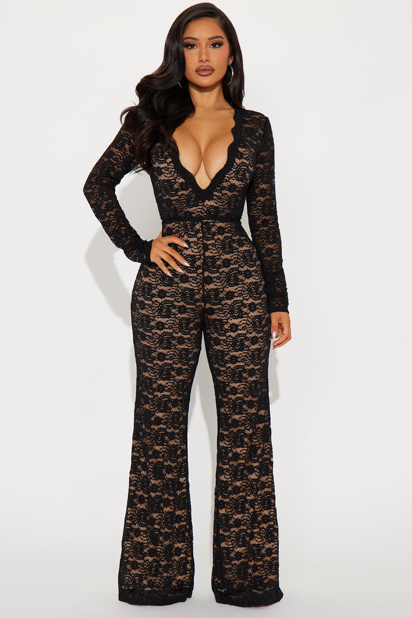 Laced Babe Jumpsuit - Black