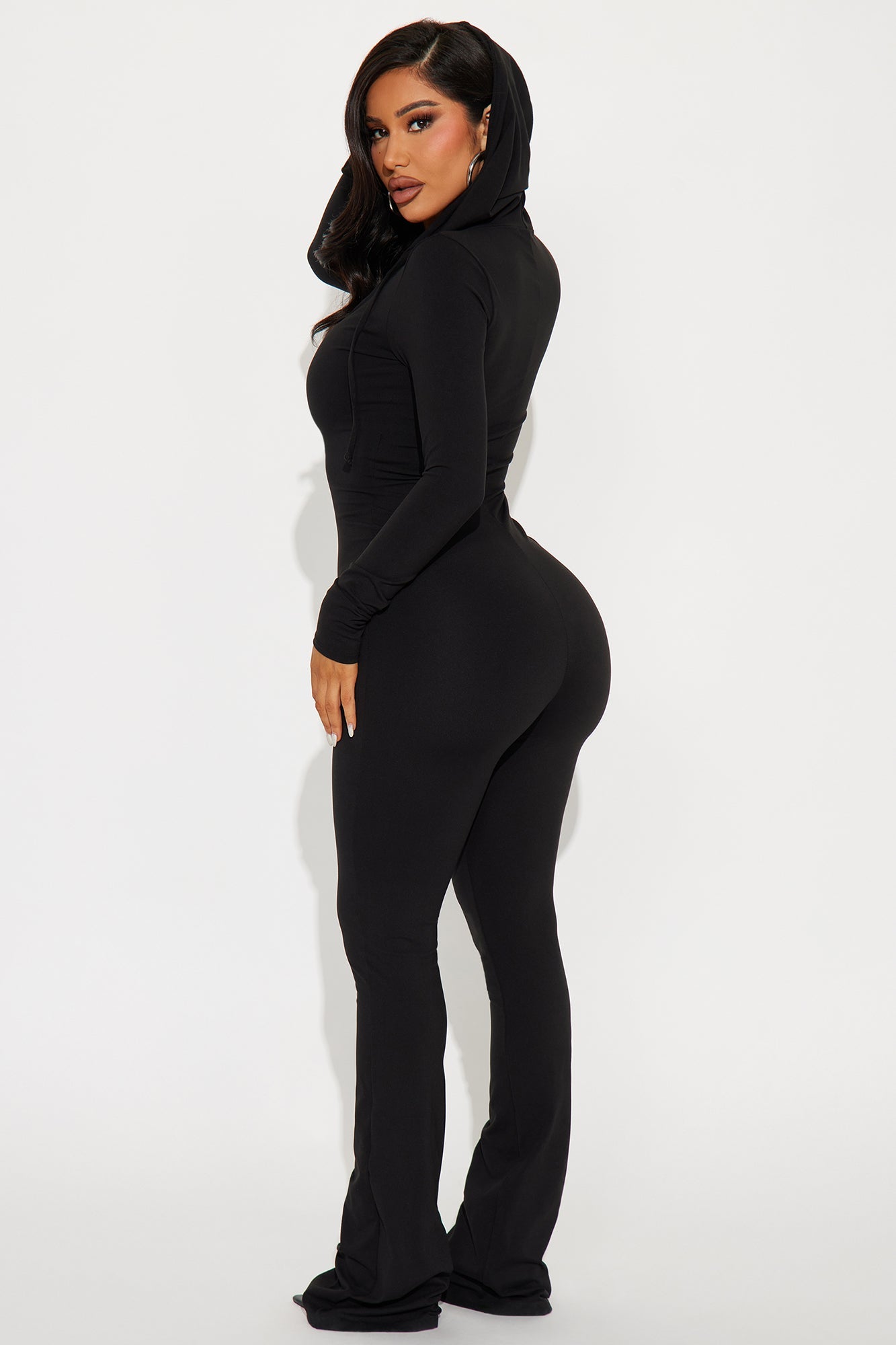 Luna Zip Up Jumpsuit - Black