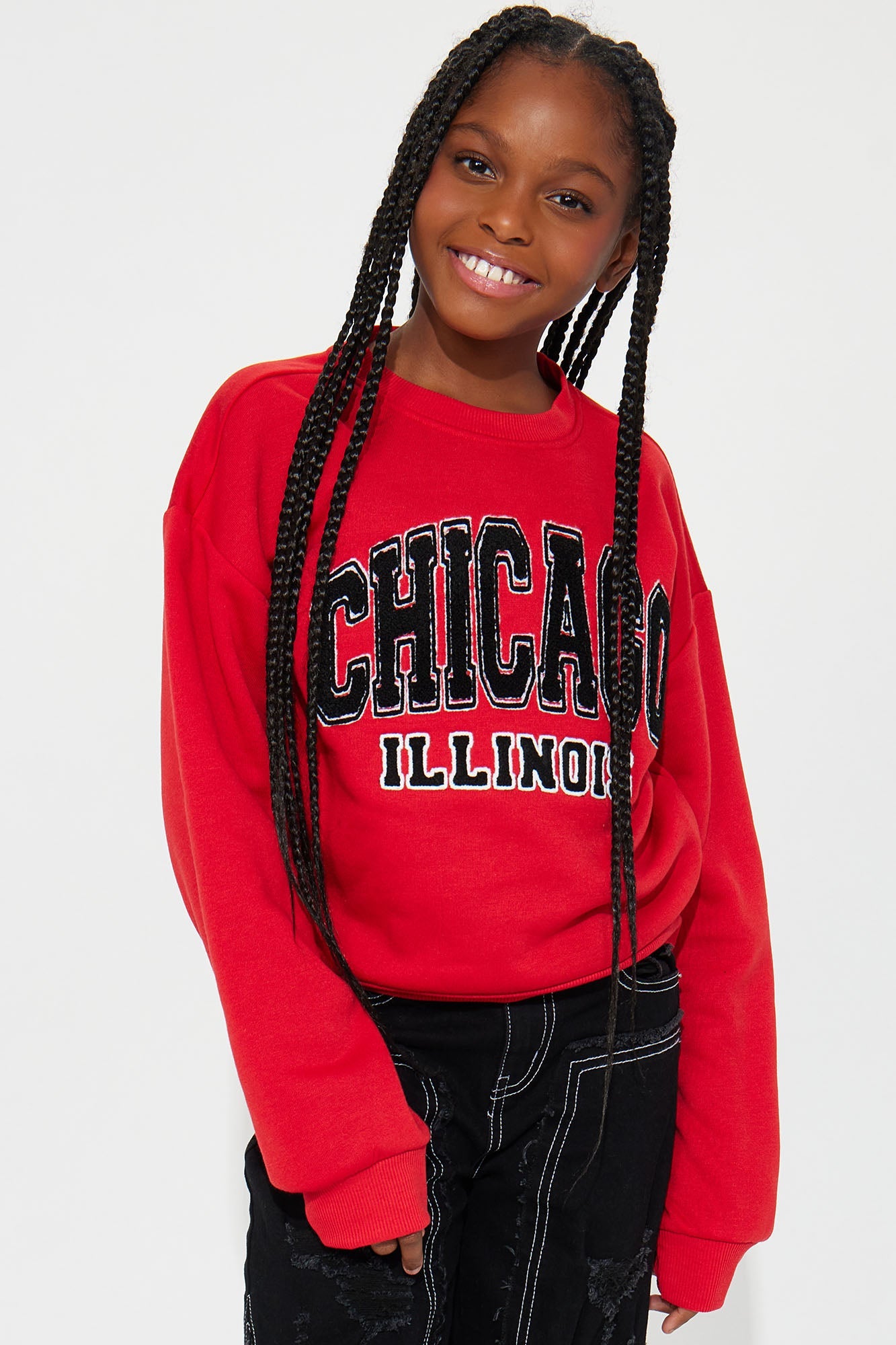 Mini Chicago Crew Neck Sweatshirt - Red