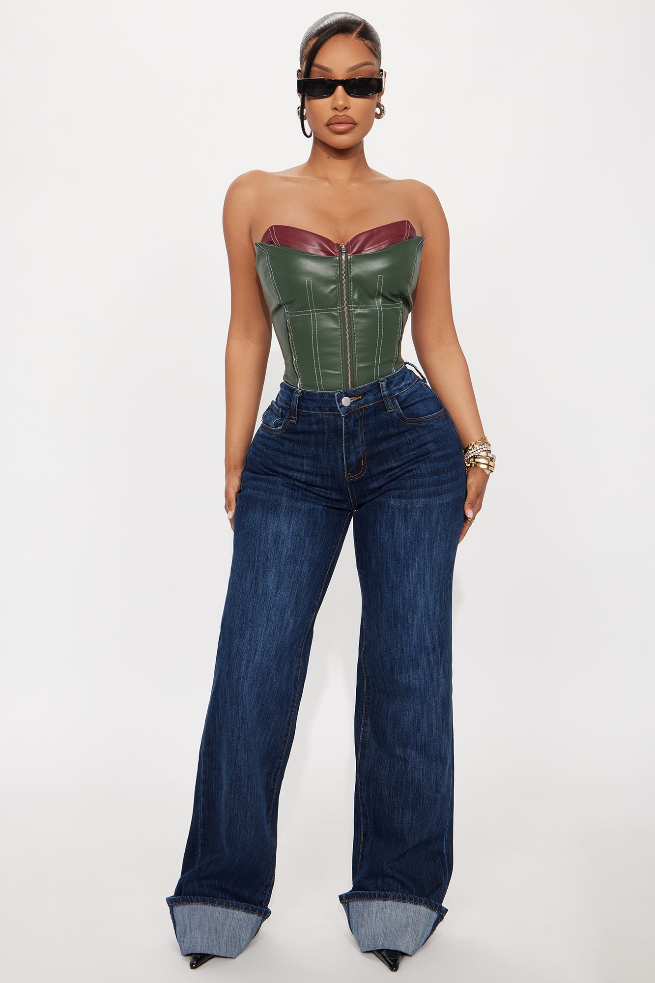 Tall On My Radar Cuffed Straight Leg Jeans - Dark Wash