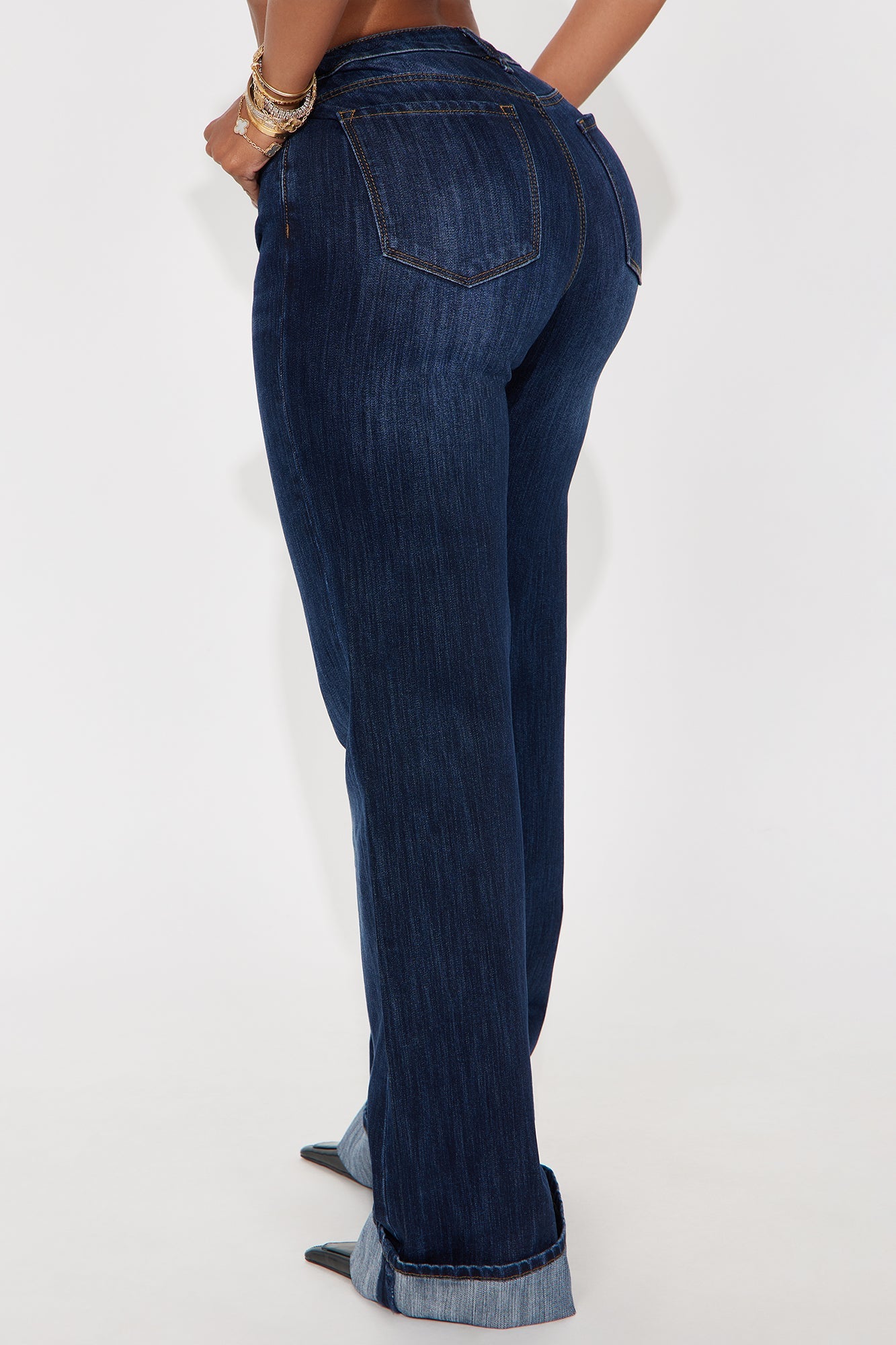 Tall On My Radar Cuffed Straight Leg Jeans - Dark Wash