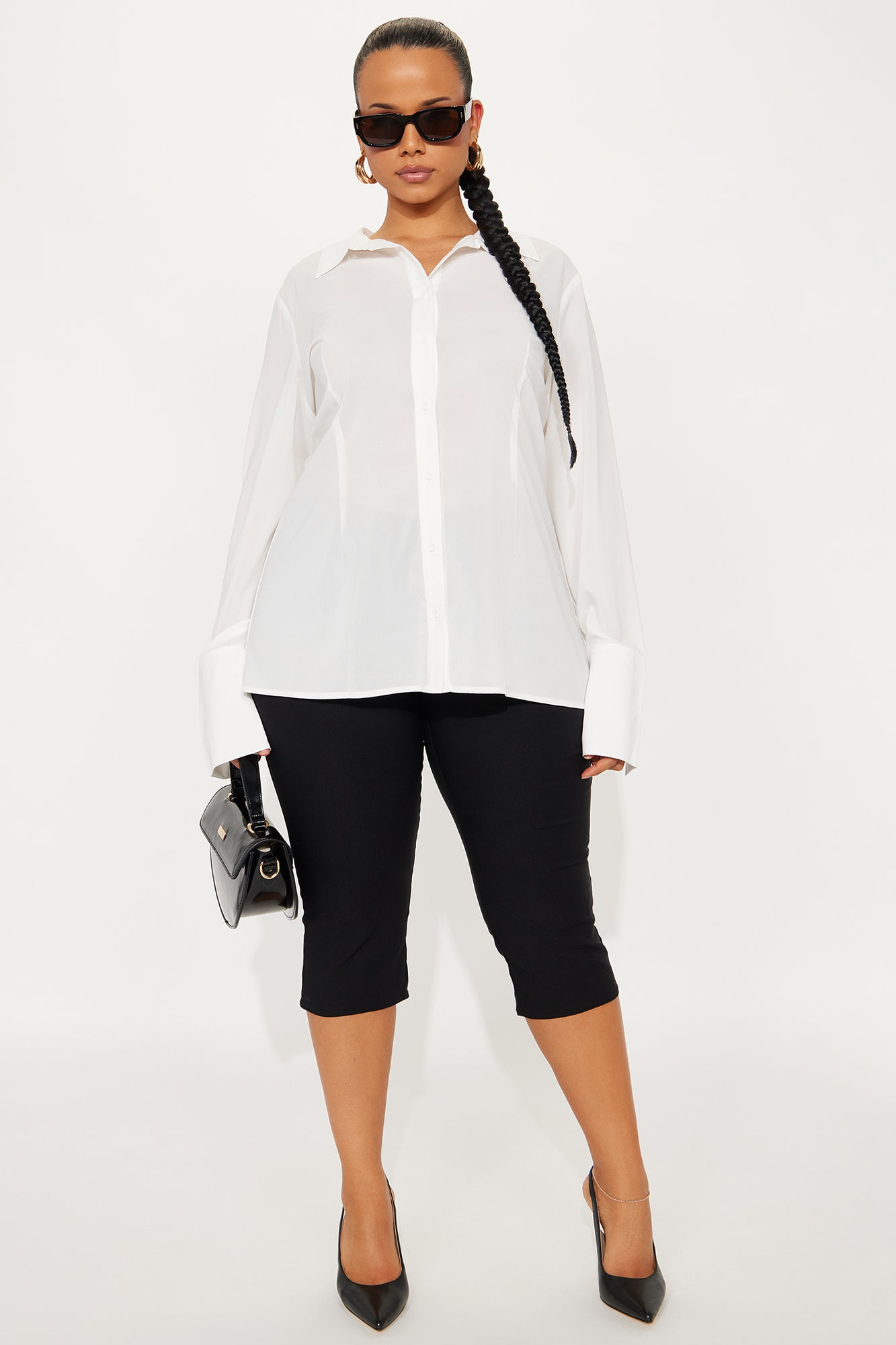 Out And About Chiffon Shirt - White