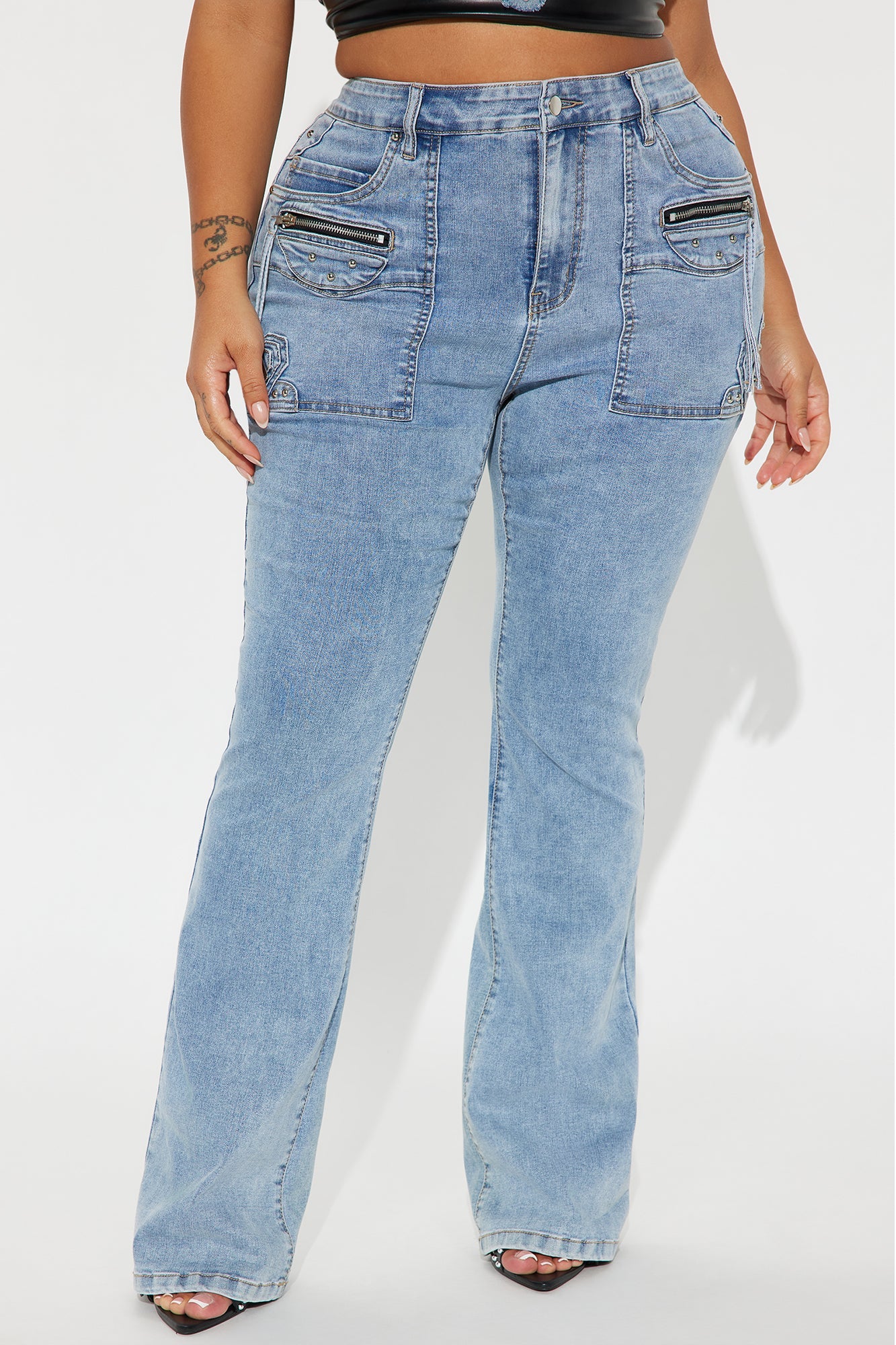 Get Through It Stretch Bootcut Jeans - Light Wash
