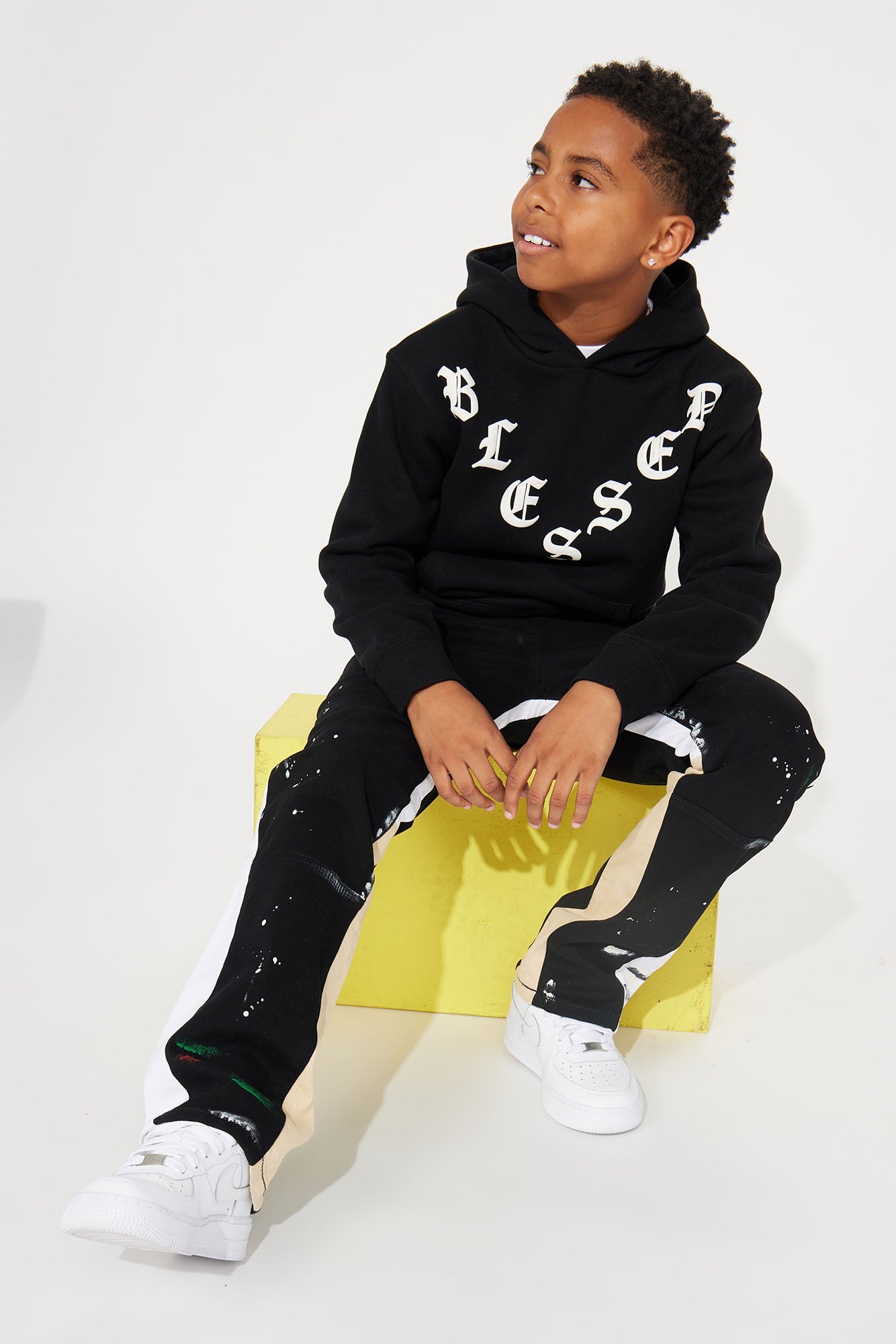 Mini Both Ways Slim Stacked Flared Pants - Black/combo