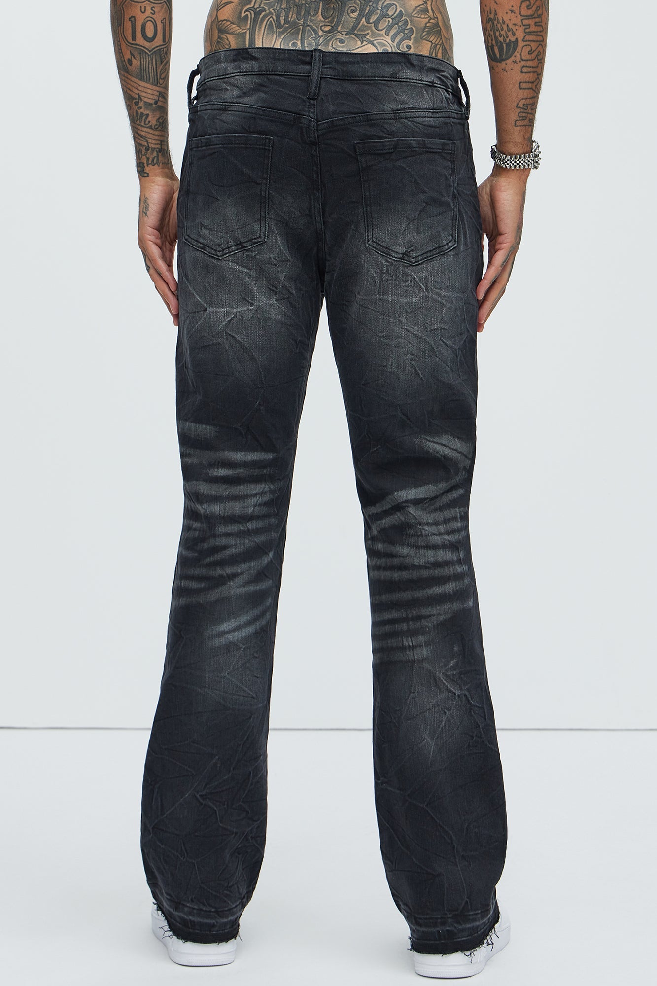 Undercover Slim Stacked Flare Jeans - Black Wash