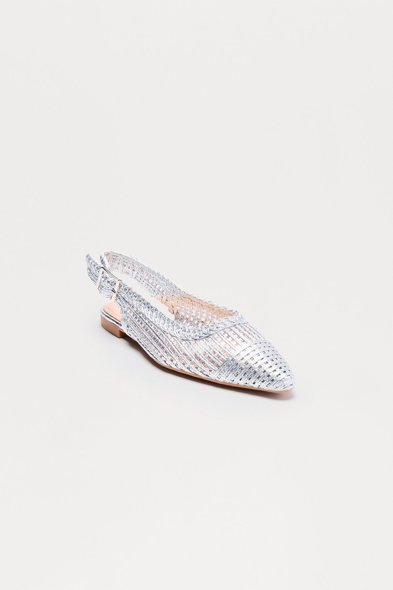 Cosmica Crochet Slingback Flats - Silver